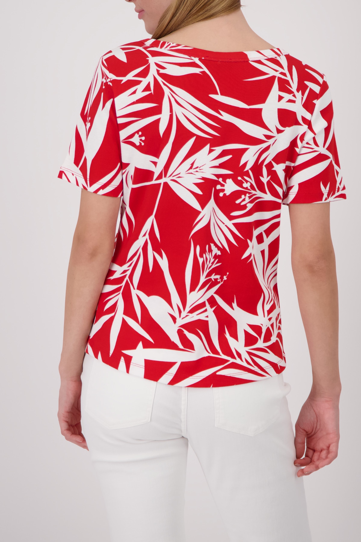 Monari T-Shirt »Shirt Blätter allover« Regular fit mit Blättermuster