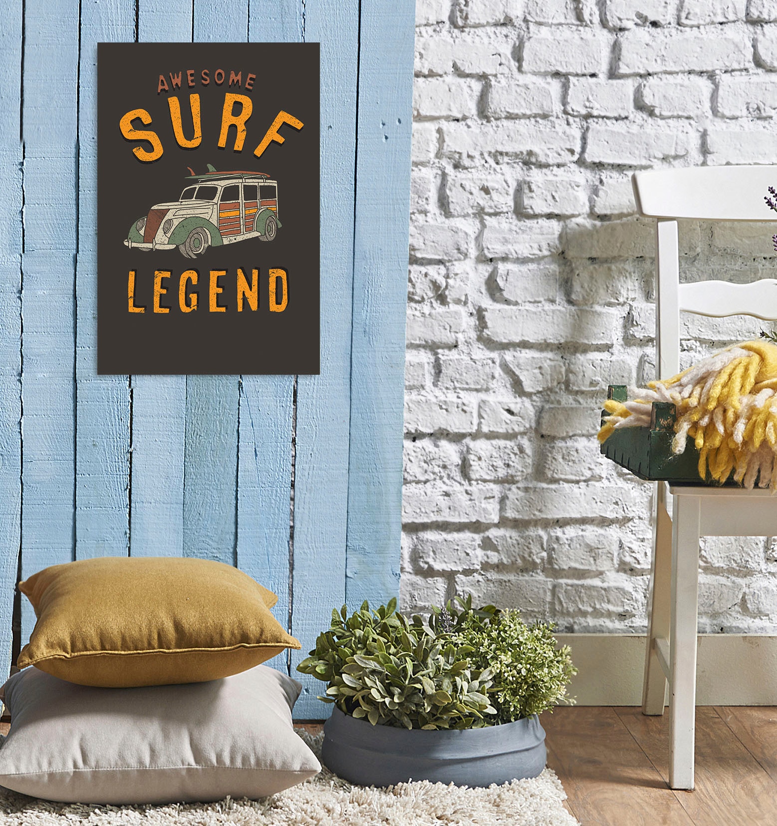 Image of queence Metallbild "Surf Legend" 1 Stk. tlg. Stahlschilder