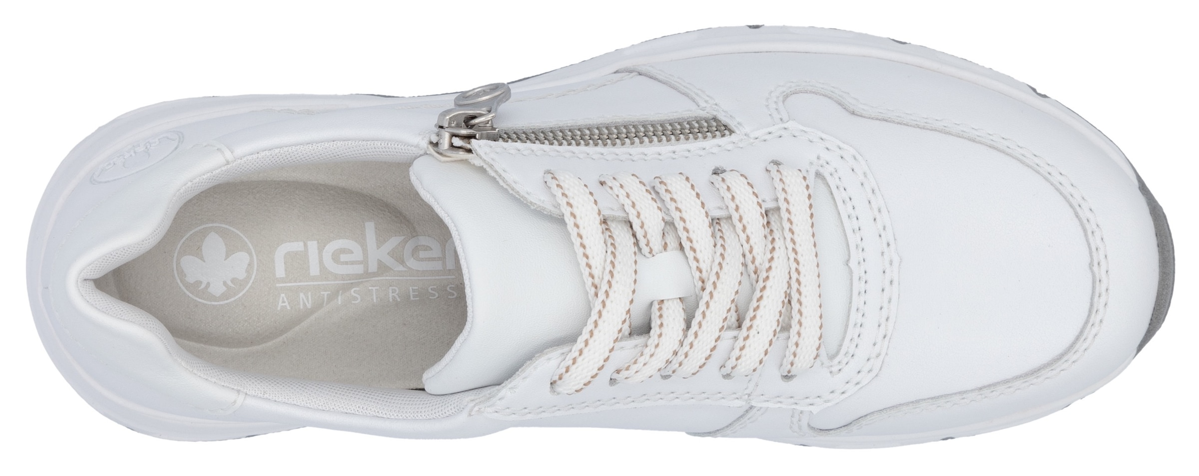 Rieker Sneaker, mit seitlichem Reissverschluss, Freizeitschuh, Halbschuh, Schnürschuh