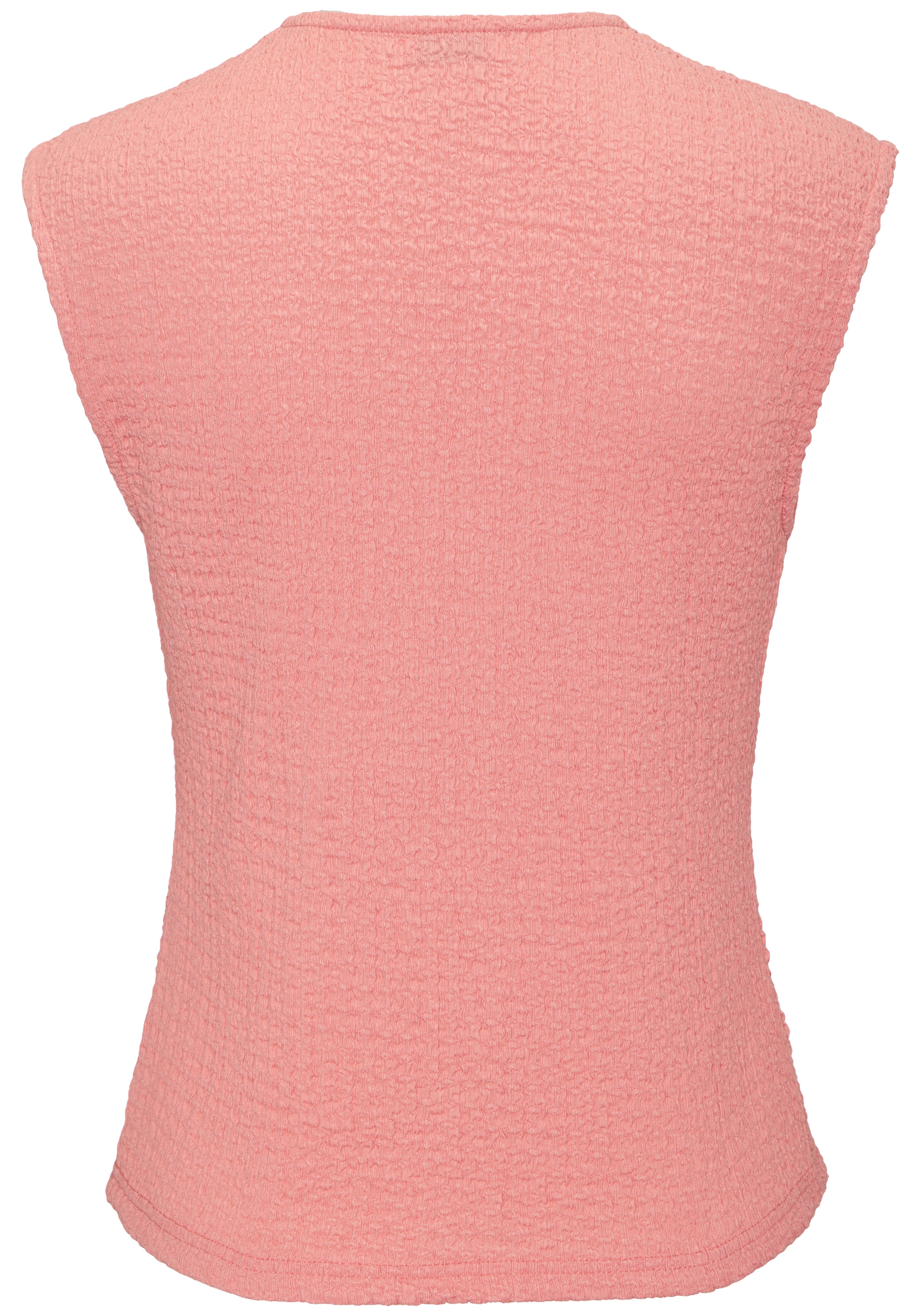 LASCANA Kurzarmshirt »aus modischer Strukturware mit V-Ausschnitt« bügelfreies Shirt, Sommershirt, figurbetontes T-Shirt, V-Shirt