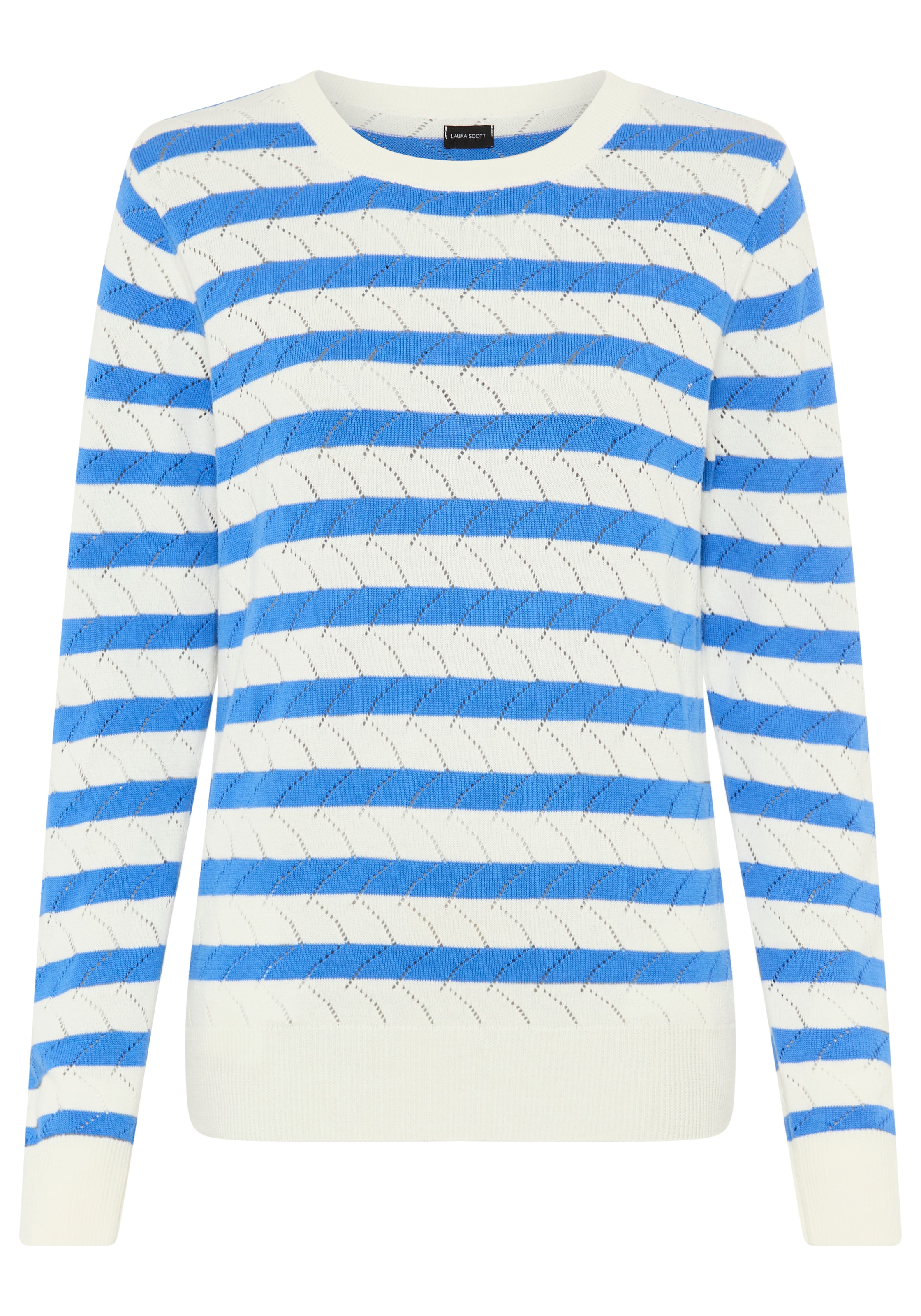 Laura Scott Pull ajouré »im sommerlich leichtem Frühlings-Look« Pull léger de transition avec motif ajouré délicat et rayures