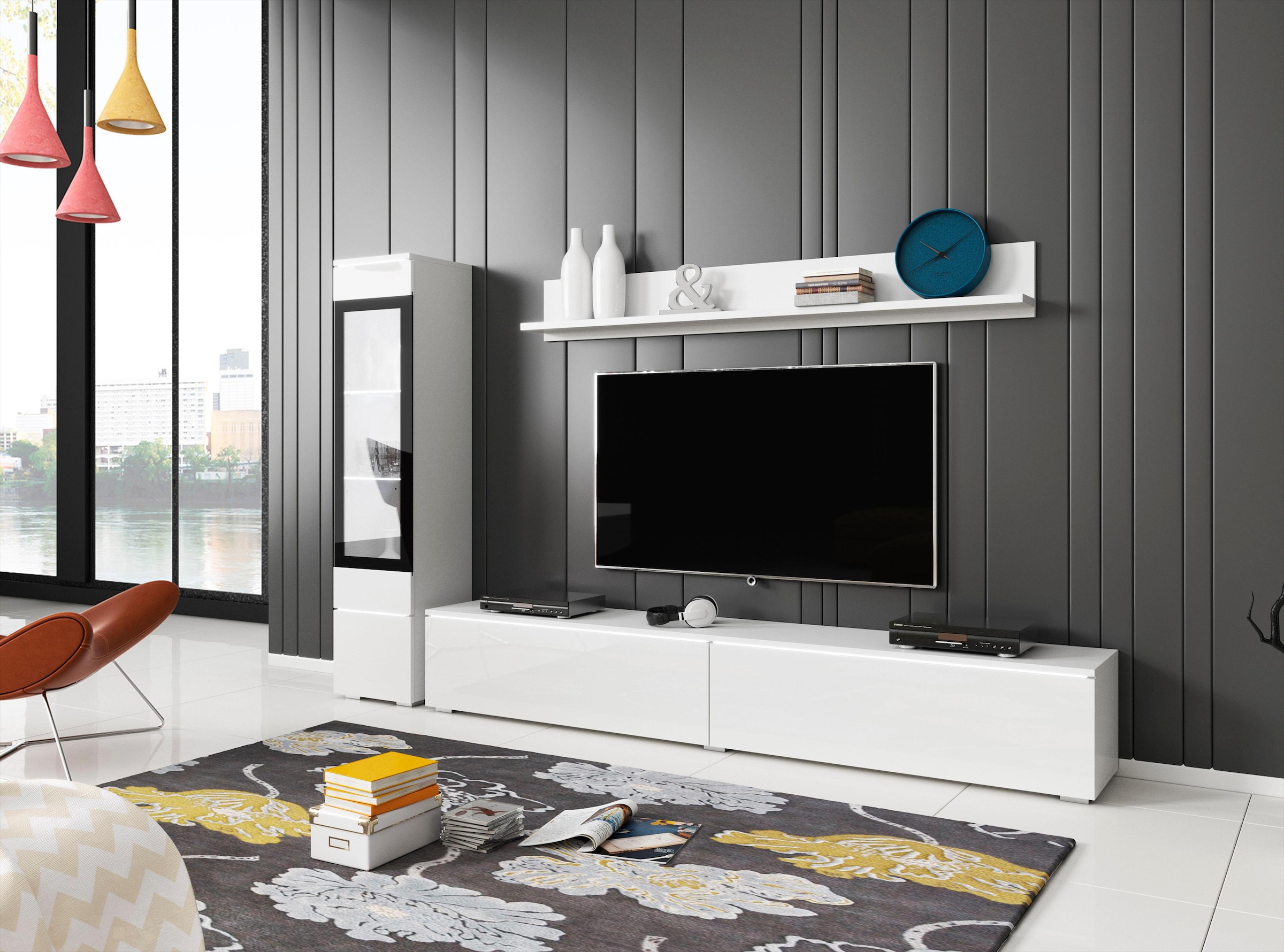 Home affaire Wohnwand »VERA I, Vitrinen Türanschlag links/rechts wechselbar« Komplett-Set, 3 Stk. tlg.