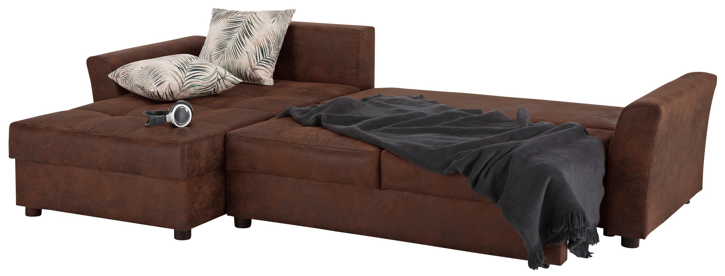 Home affaire Ecksofa »Torben L-Form«, inkl. Bettfunktion und Bettkasten, mit Federkern