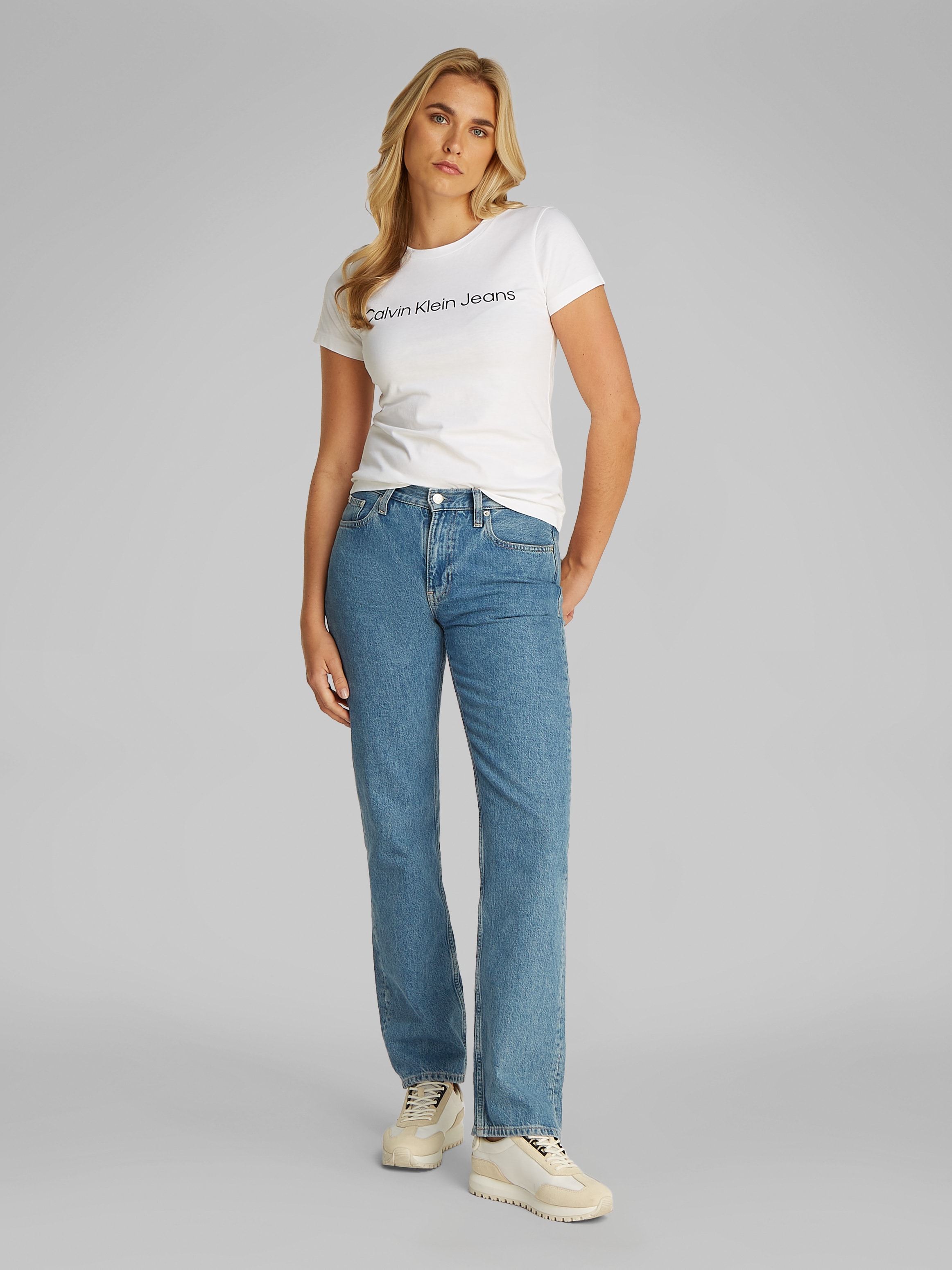 Calvin Klein Jeans T-Shirt »INSTITUTIONAL LOGO 2-PACK TEE«, mit Logoschriftzug