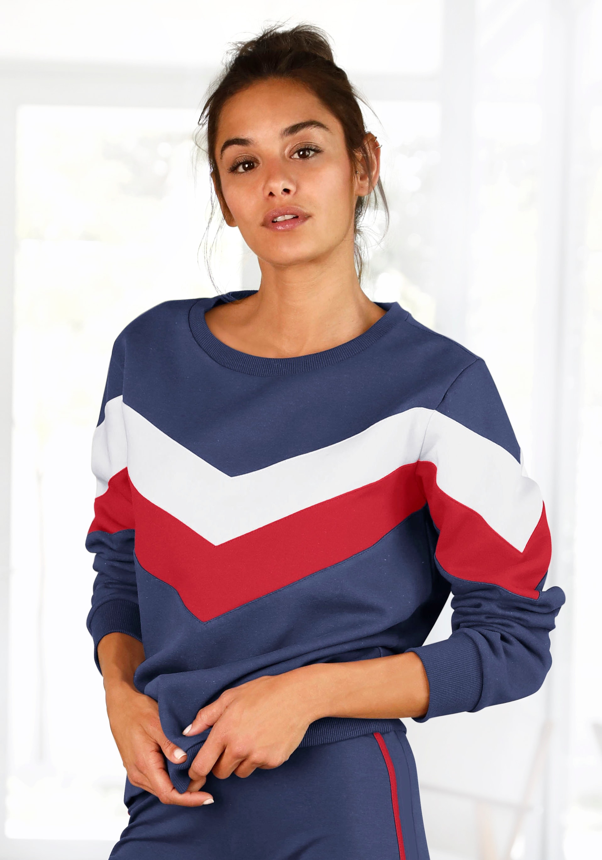 Image of H.I.S Sweatshirt, im Colorblock-Design, Loungewear