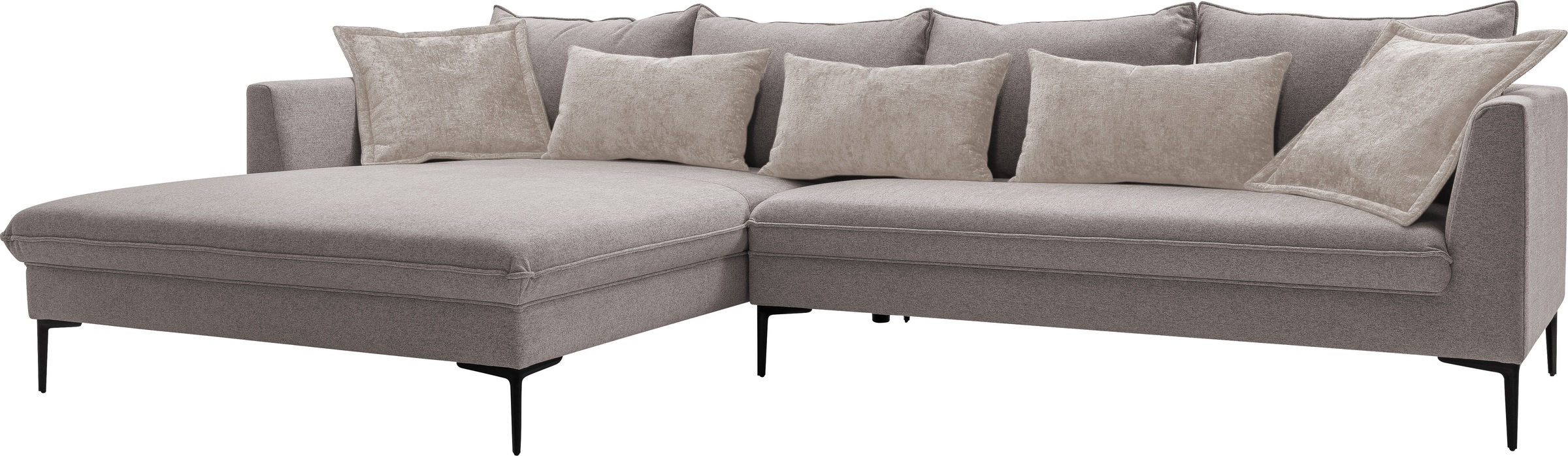 exxpo - sofa fashion Ecksofa »Piazza, elegant und edel, Designsofa mit tollem Sitzkomfort,«, (2 St.), Longchair Ecke in hochwertiger Verarbeitung, Stellmasse 321x187cm