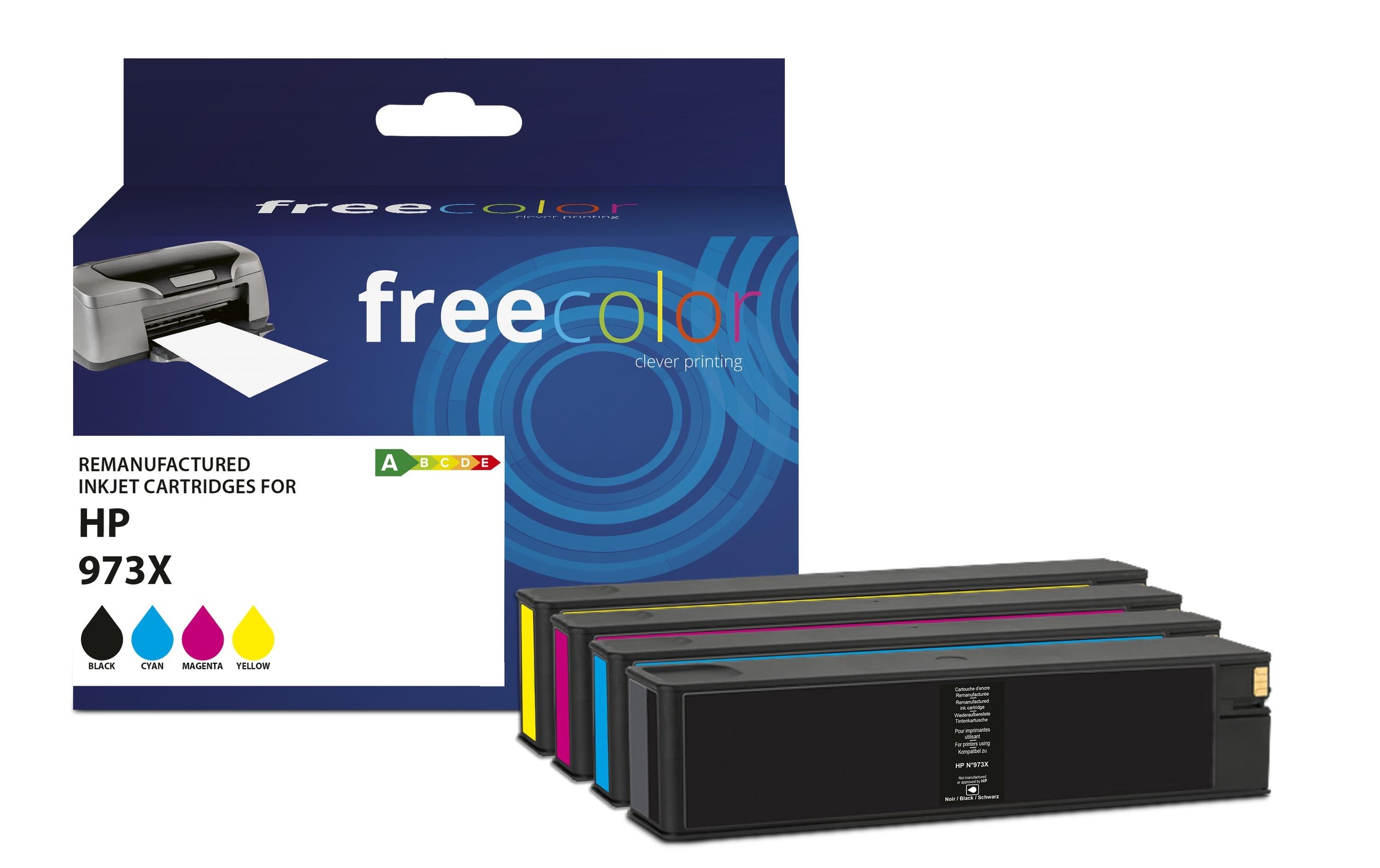 Tintenpatrone »Freecolor HP No. 973X Multipack Color«, (4 St.)