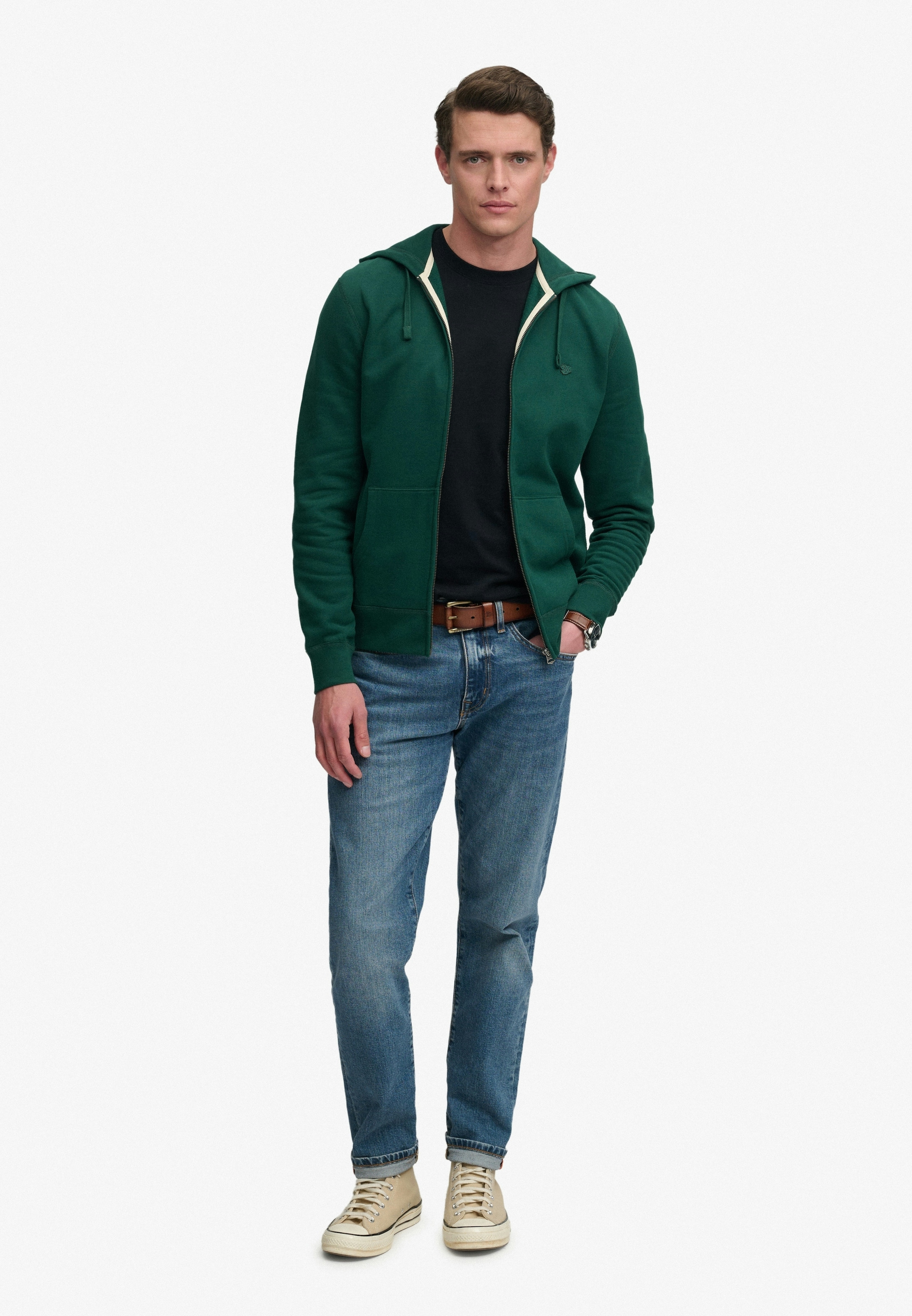 Superdry Sweat à capuche »ESSENTIAL SDCO LOGO ZIPHOOD« Baumwollmischung, regular fit