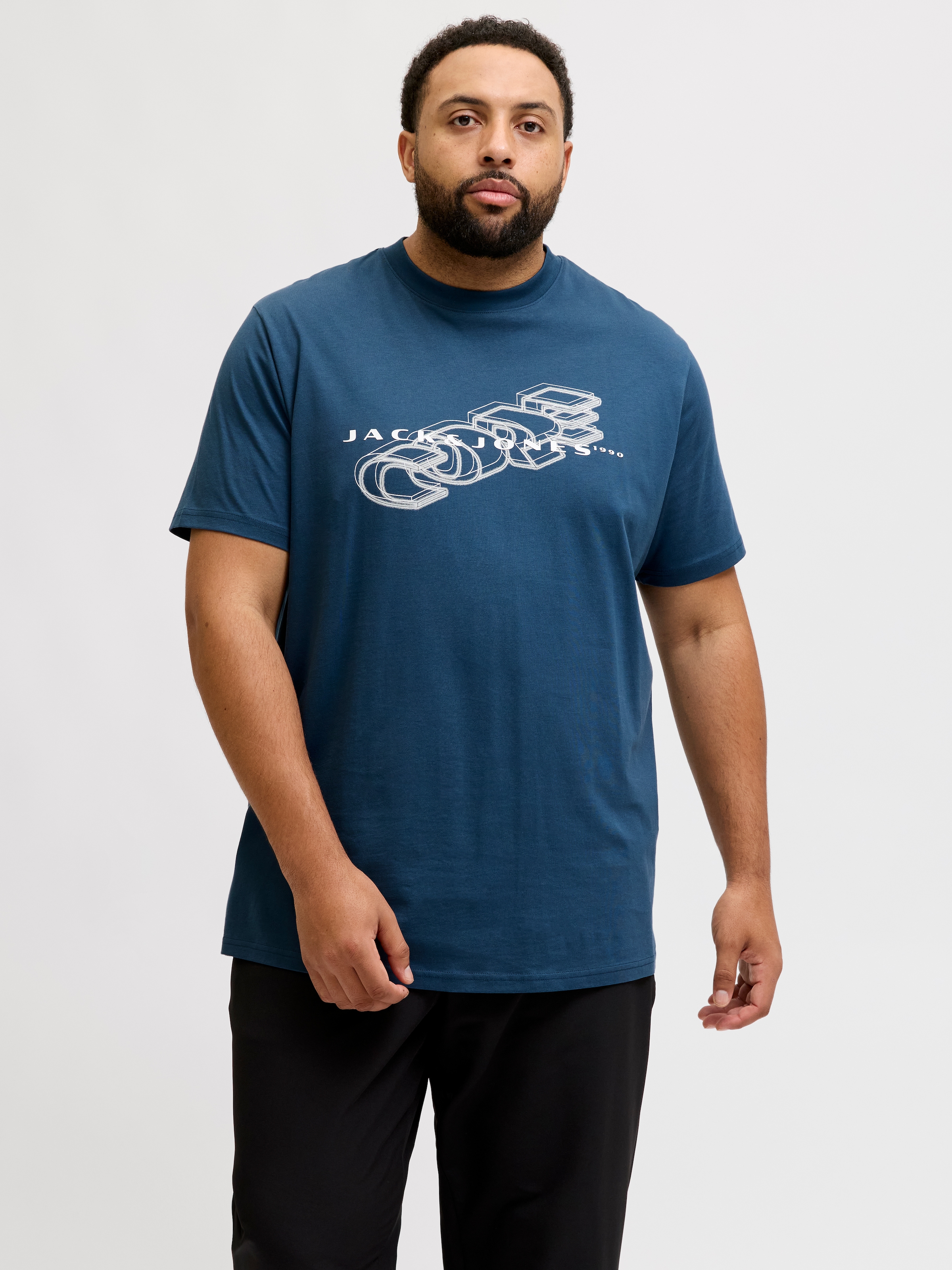 Image of Jack & Jones PlusSize Kurzarmshirt "JCOFUSION BIG BRANDING TEE SS CREW PLS"