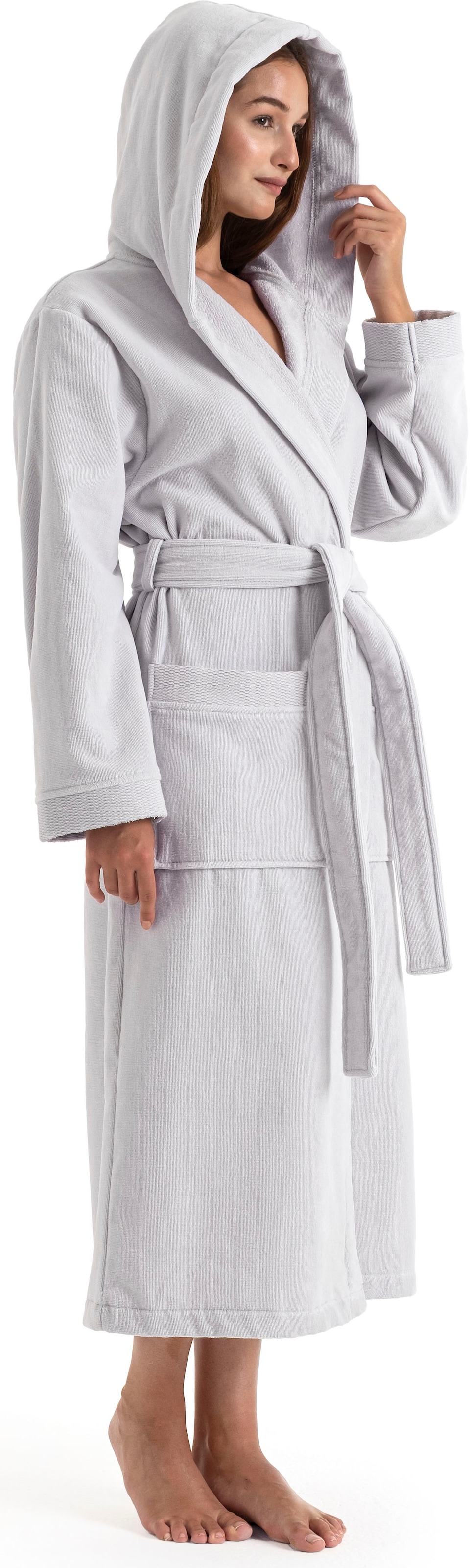 GOODproduct Unisex-Bademantel »Fenya, 330 g/m², Premium, Hotelbademantel, Morgenmantel,  Sauna & Spa« 1 Stk. Reissverschlusstaschen, weich mit GRATIS-Zugabe: 1x Duschtuch 70x140 cm