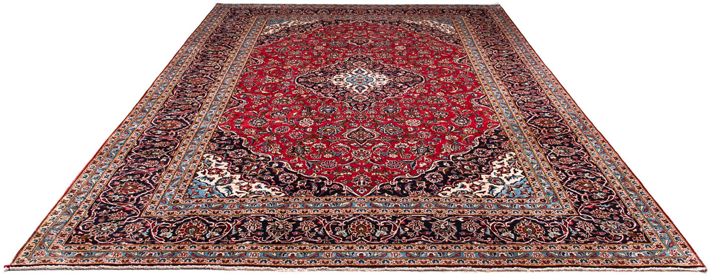 Image of morgenland Orientteppich »Perser - Keshan - 354 x 253 cm - dunkelrot«, rechteckig, 10 mm Höhe, Wohnzimmer, Handgeknüpft, Einzelstück mit Zertifikat bei Ackermann Versand Schweiz