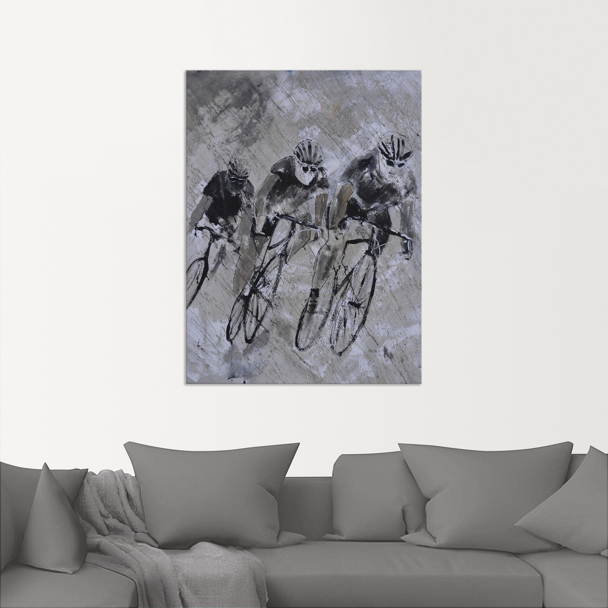 Artland Wandbild »Fahrrad fahren im Regen«, Fahrräder, (1 St.), als Alubild, Outdoorbild, Leinwandbild, Poster in verschied. Grössen