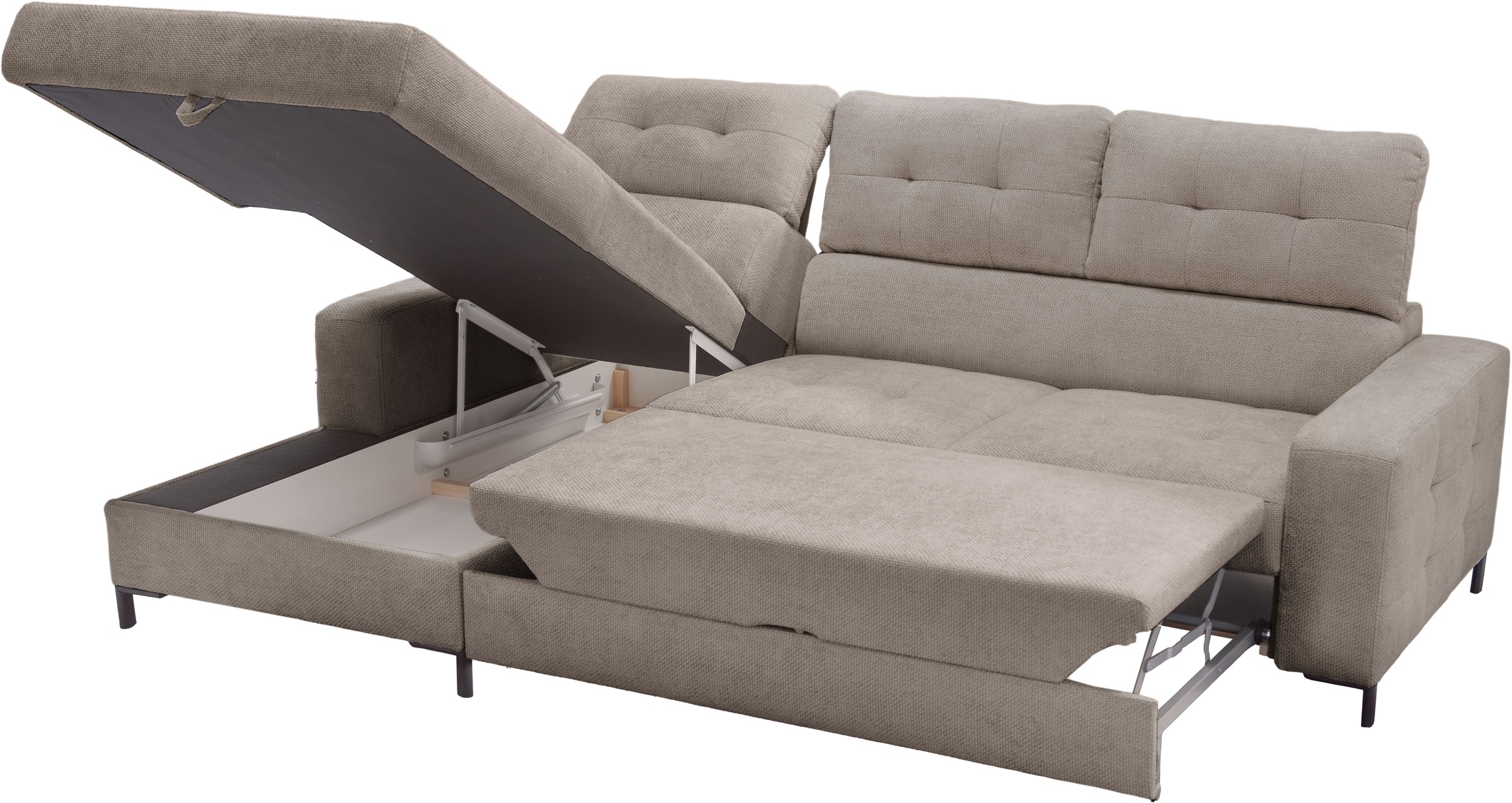 exxpo - sofa fashion Ecksofa »Bonito, mit Rücken- und Sitztiefenverstellung, inkl. Bett & Bettkasten«, Sitztiefenverstellung,Höhenverstellung