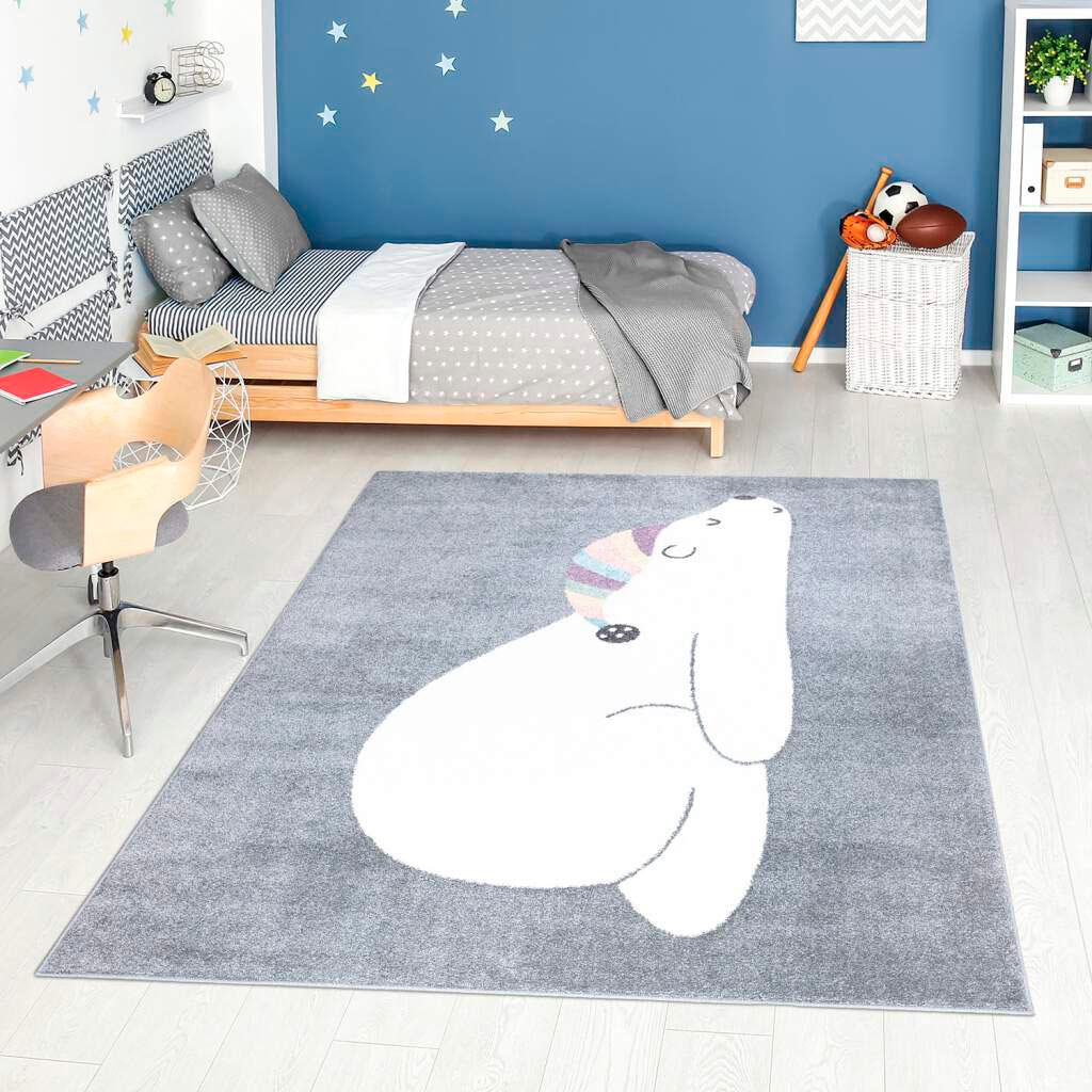 Image of Carpet City Kinderteppich "ANIME921" rechteckig 11 mm Höhe Kinderzimmer Teppich Modern mit Mond, Blumen, Wolken, Creme, Multi