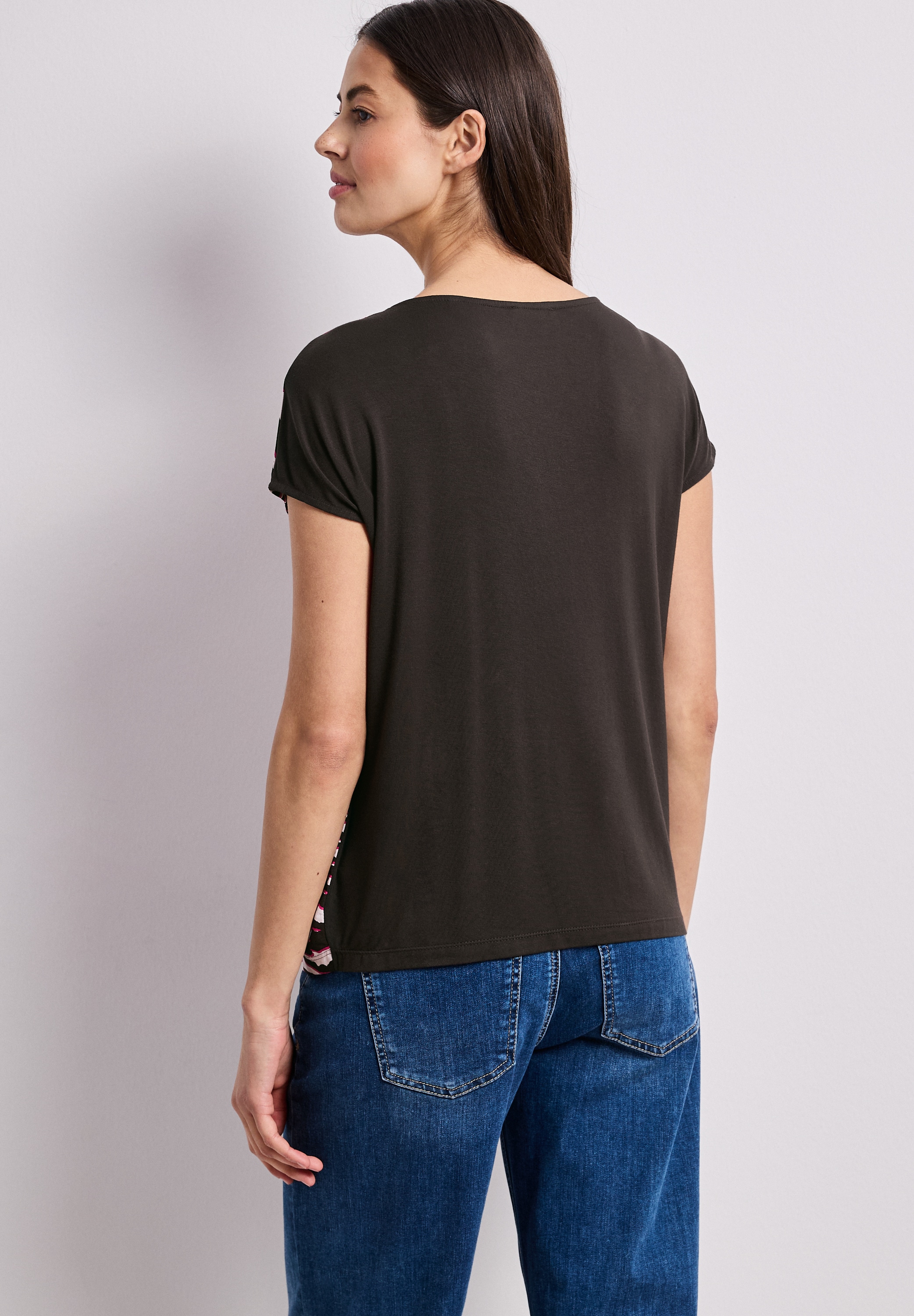 STREET ONE Haut de chemise T-shirt d'été avec devant effet animal