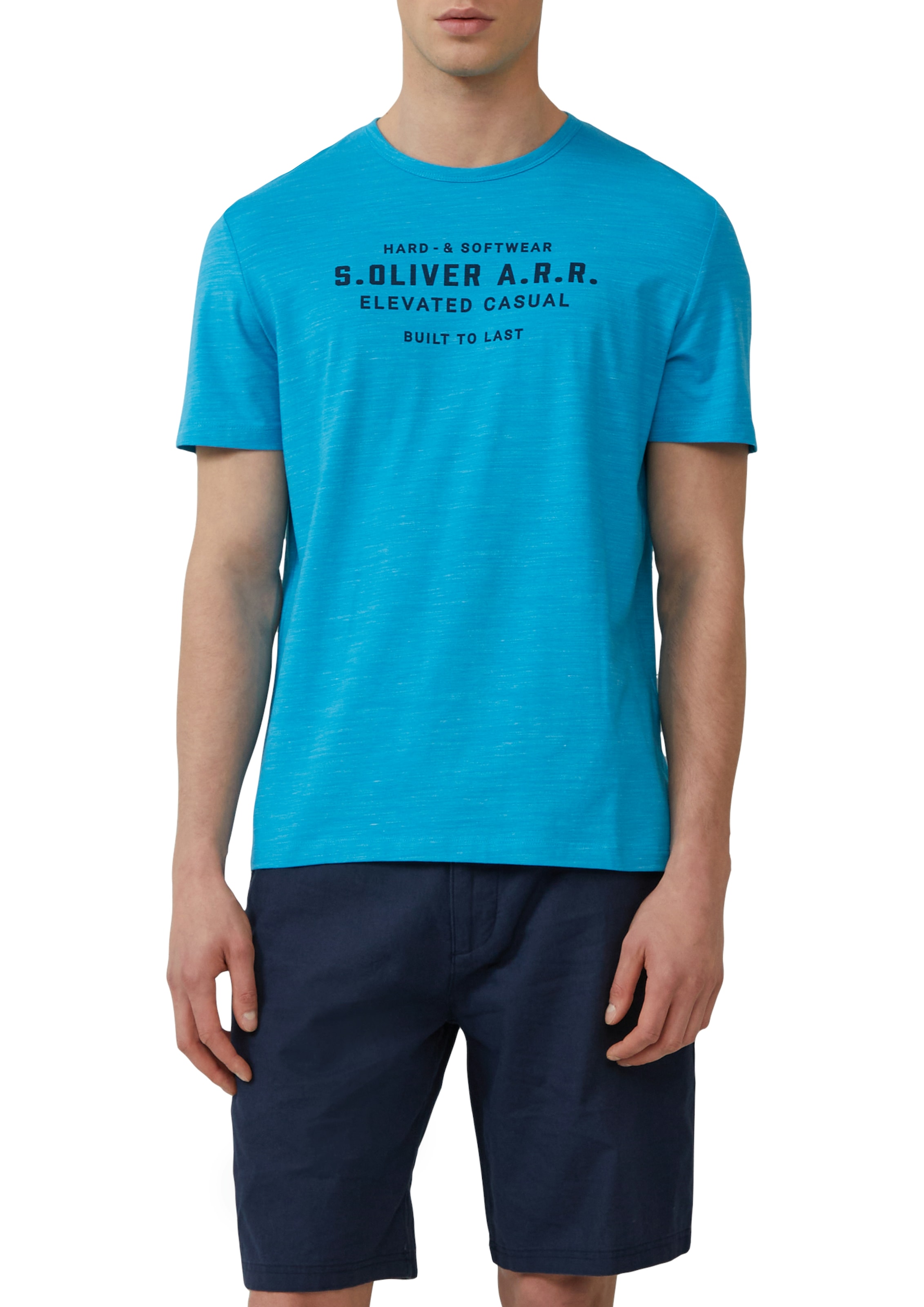Image of s.Oliver T-Shirt melierte Optik, mit Frontprint