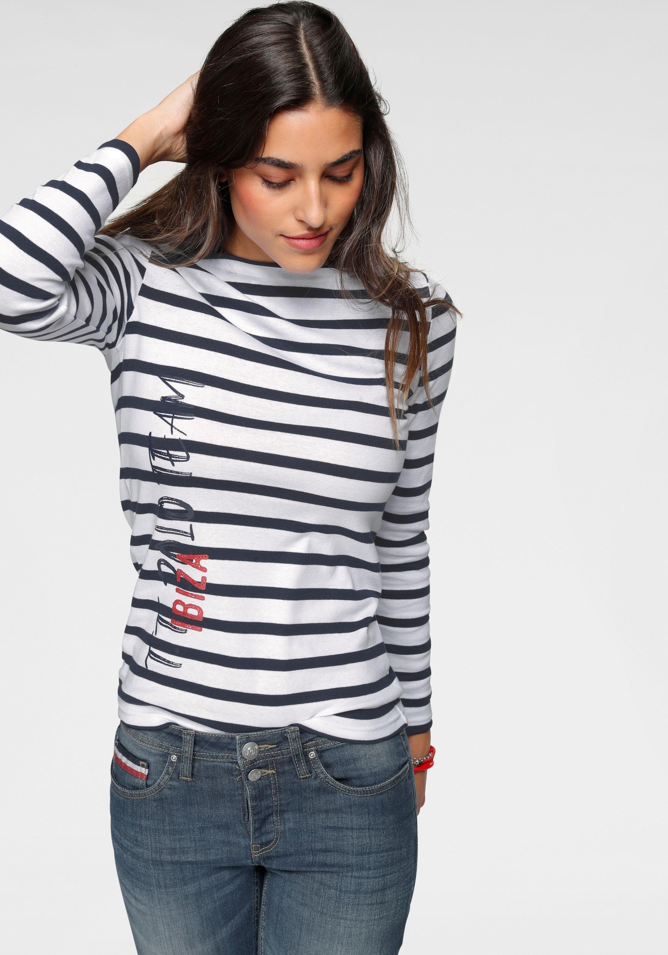 Image of TOM TAILOR Polo Team Langarmshirt, mit senkrechtem Druck vorne bei Ackermann Versand Schweiz