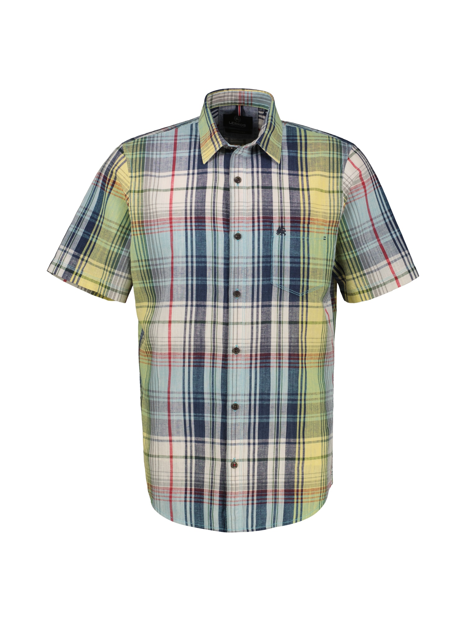 LERROS Chemise à manches courtes »LERROS Sommerliches Karohemd mit Leinenanteil«