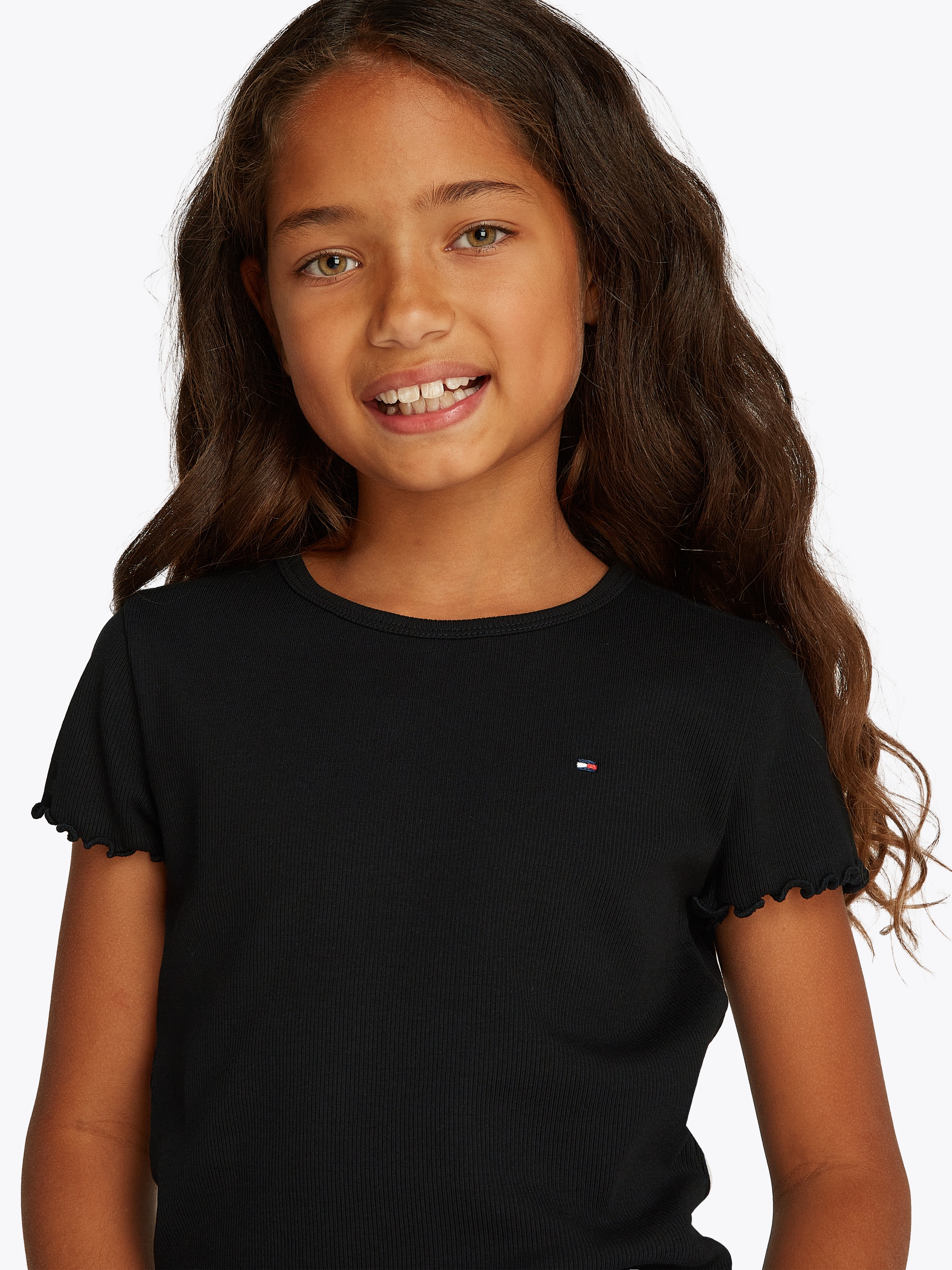 Image of Tommy Hilfiger T-Shirt "ESSENTIAL RIB TOP SS" mit Logostickerei