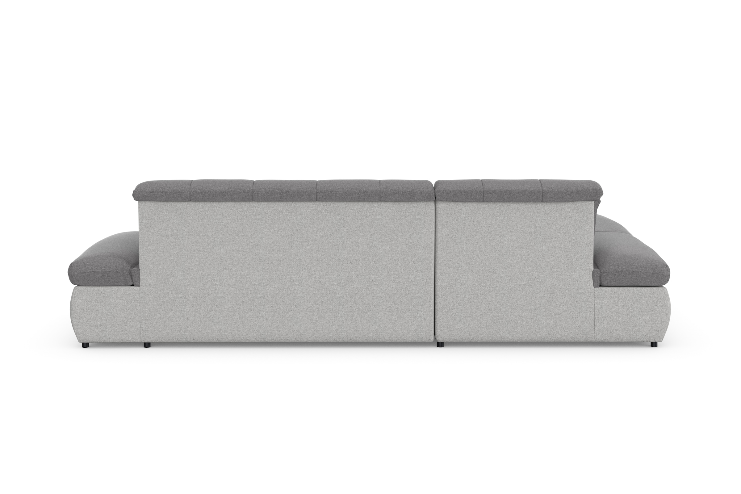 DOMO collection Ecksofa »Moric, L-Form, XXL-Sofa - Breite 300cm«, wahlweise mit Bettfunktion und Armteilverstellung, silberfarben-grau