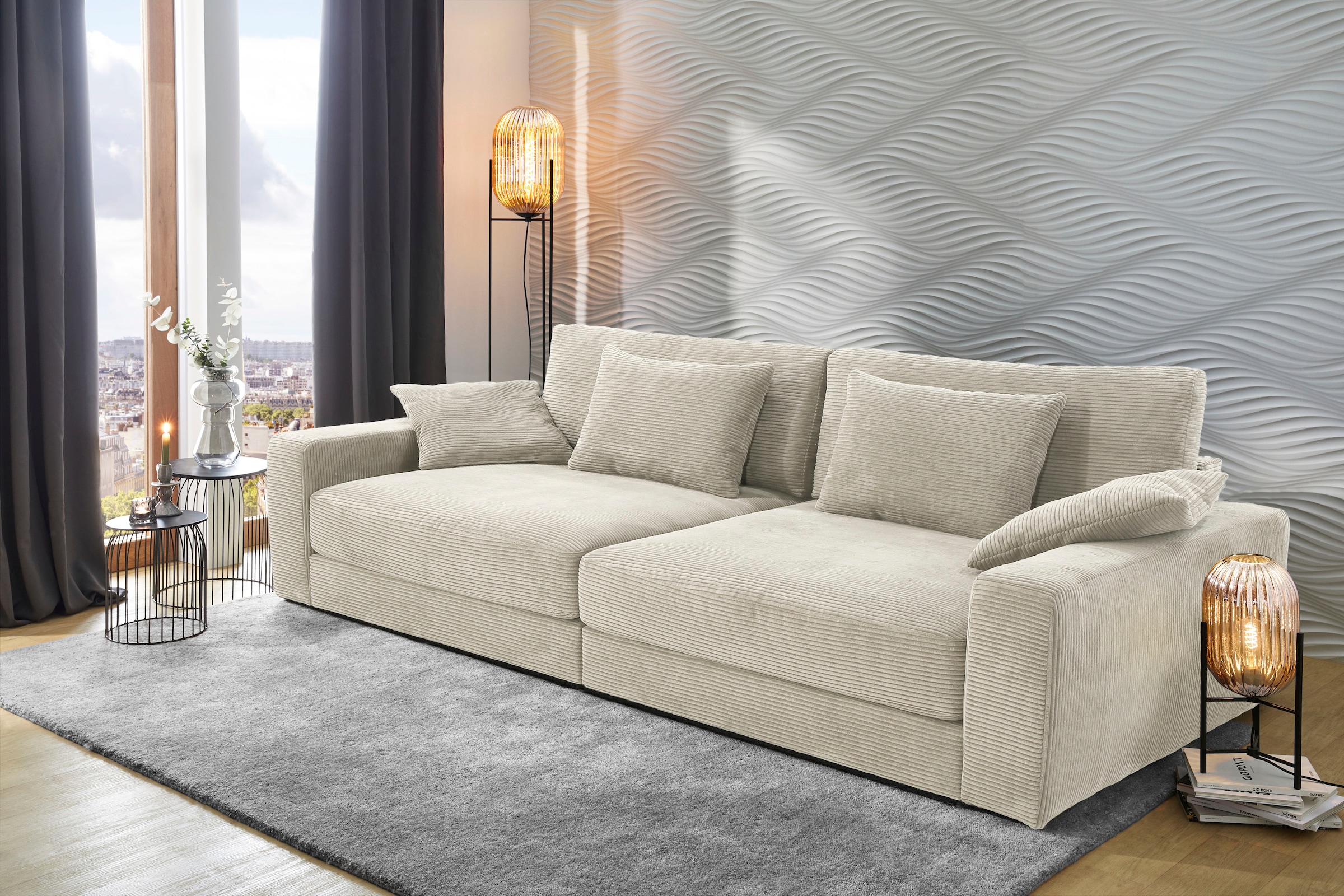 Jockenhöfer Gruppe Big-Sofa »Milano XXL, B: 290 cm, Megasofa, Loungesofa« mit Zierkissen, Relaxfläche 120x240 cm, Federkern