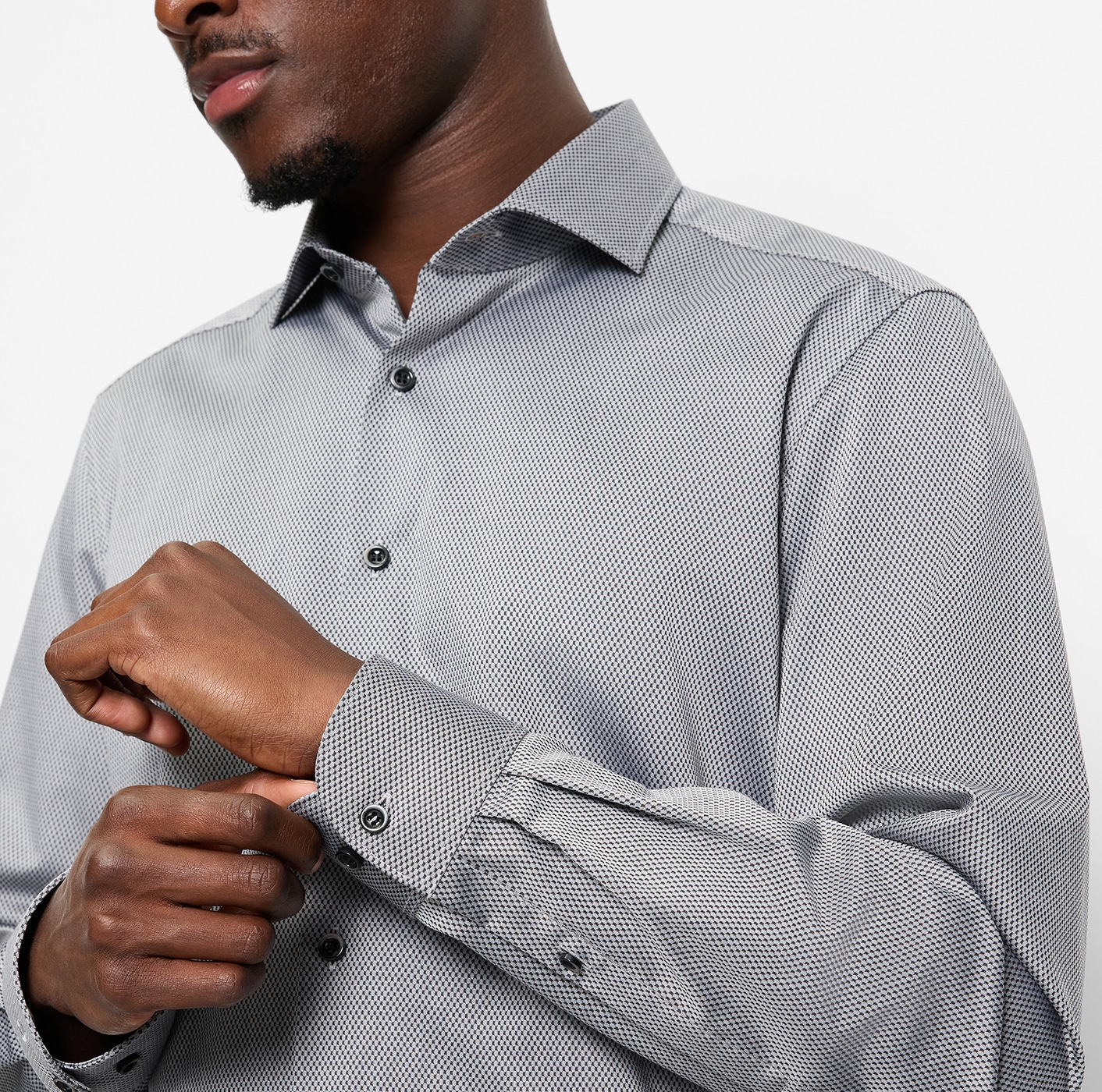 OLYMP Chemise à manches longues »Level Five« body fit, Businesshemd, Minimalprint, Royal-Kentkragen