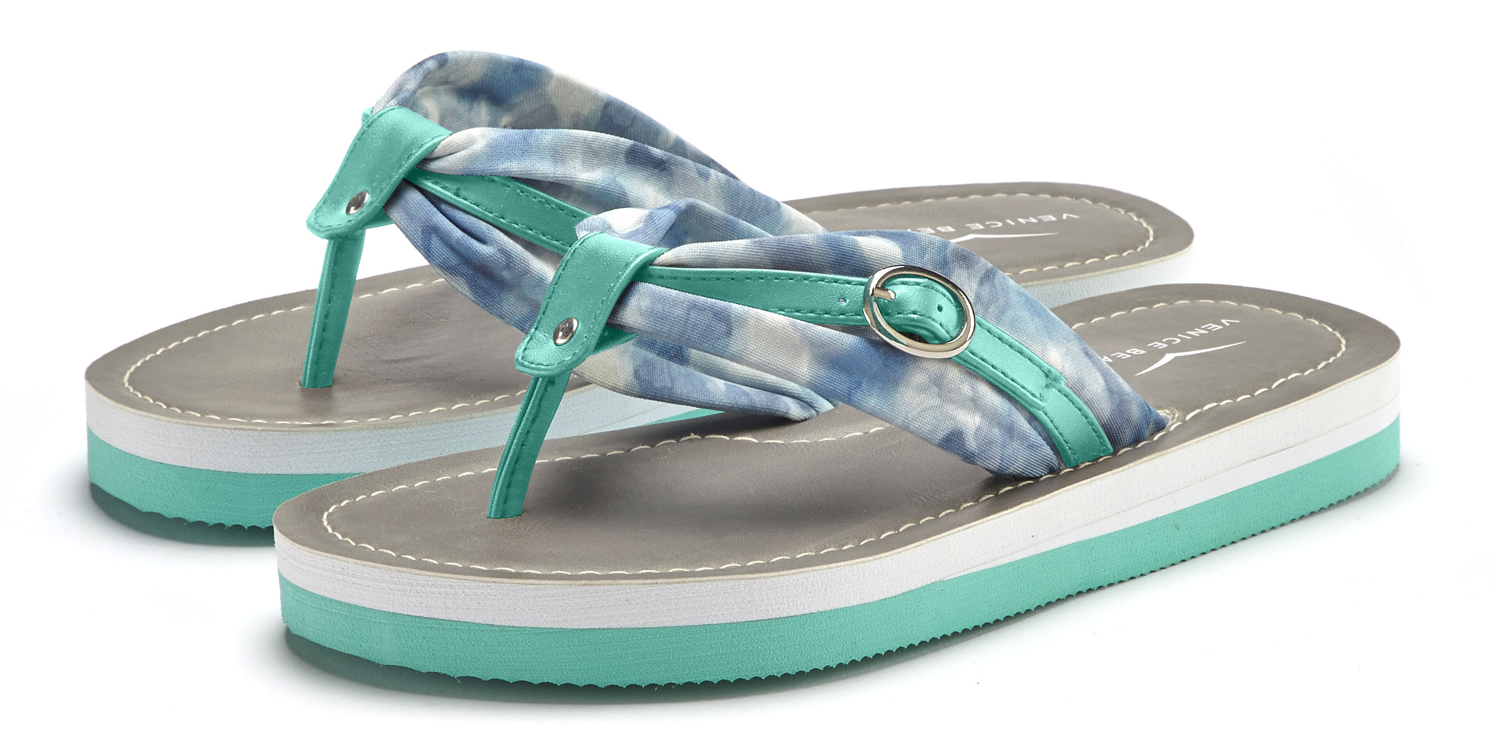 Badezehentrenner, Sandale, Pantolette, Badeschuh, Flip Flop mit modischem Print VEGAN