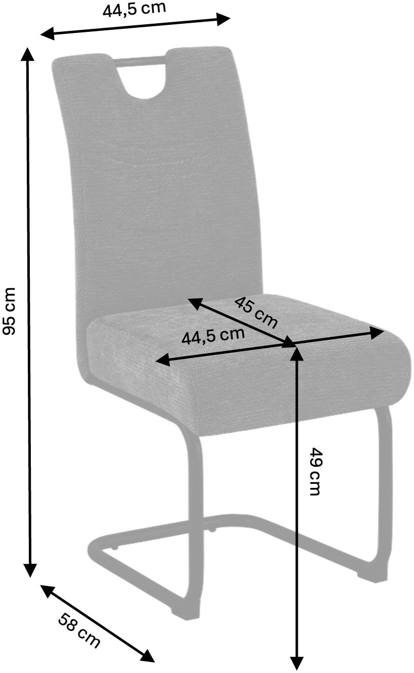 GOODproduct Chaise cantilever »Echo, 2er-Set, Federkern« () 2 cuischaise cantilever confortable avec ressort et poignée, charge maximale 140 kg