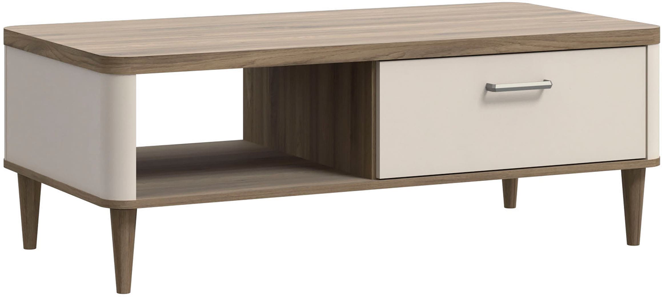 Image of FORTE Couchtisch "Lacetti" B/H/T 120/43,7/60 cm Echtholzfüsse