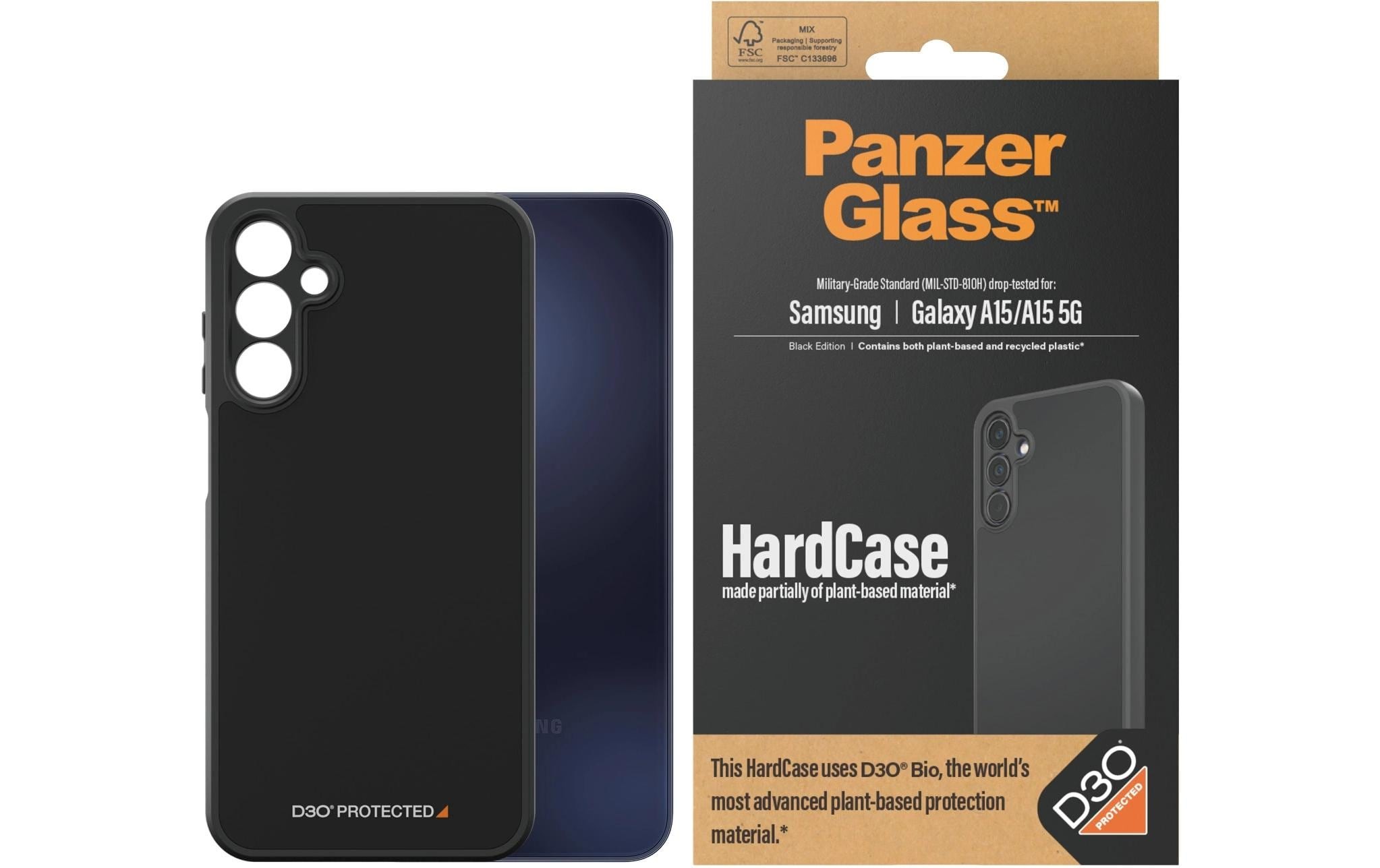 Backcover »HardCase D3O Galaxy A15/Galaxy A15 5G Black«, Smartphones