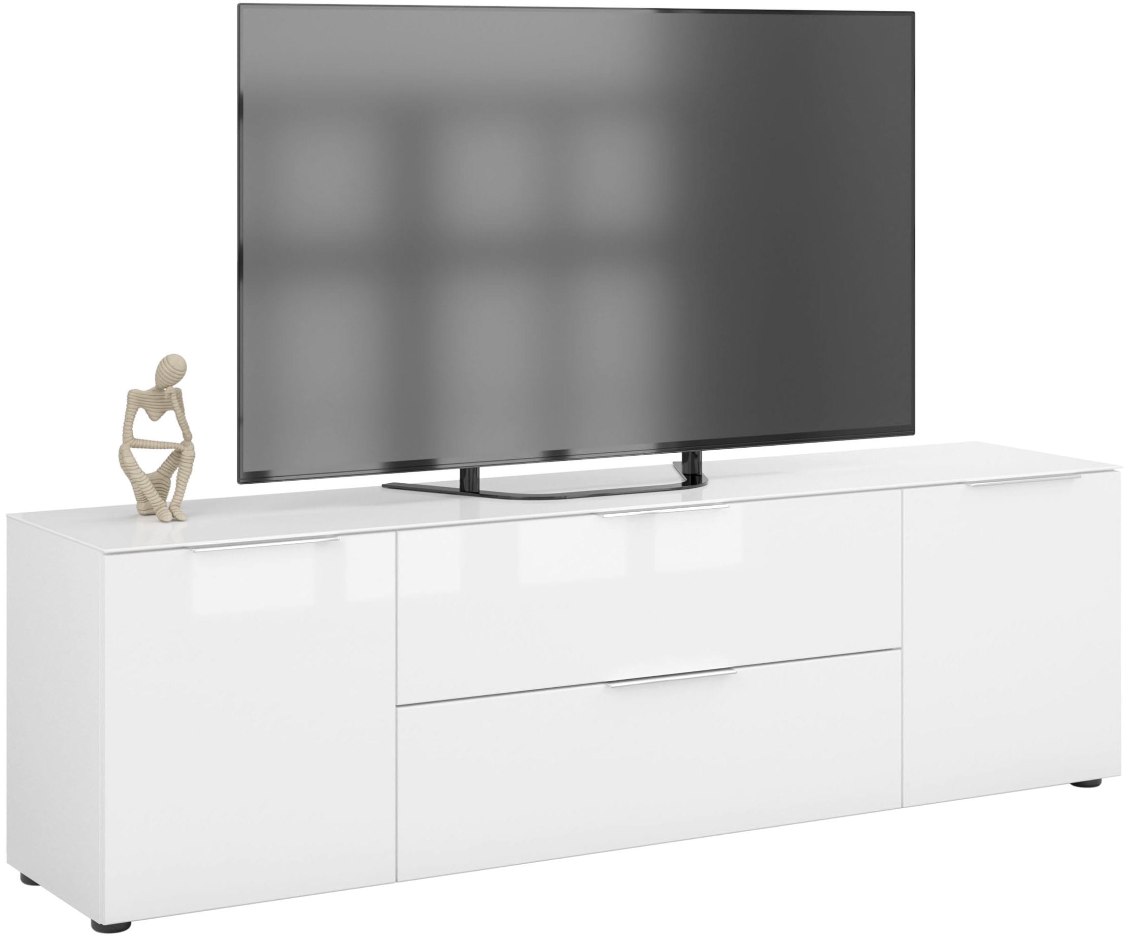 Manjana Möbel Lowboard »Lowboard mit Chrom oder Schwarz matten Metallgriffen«