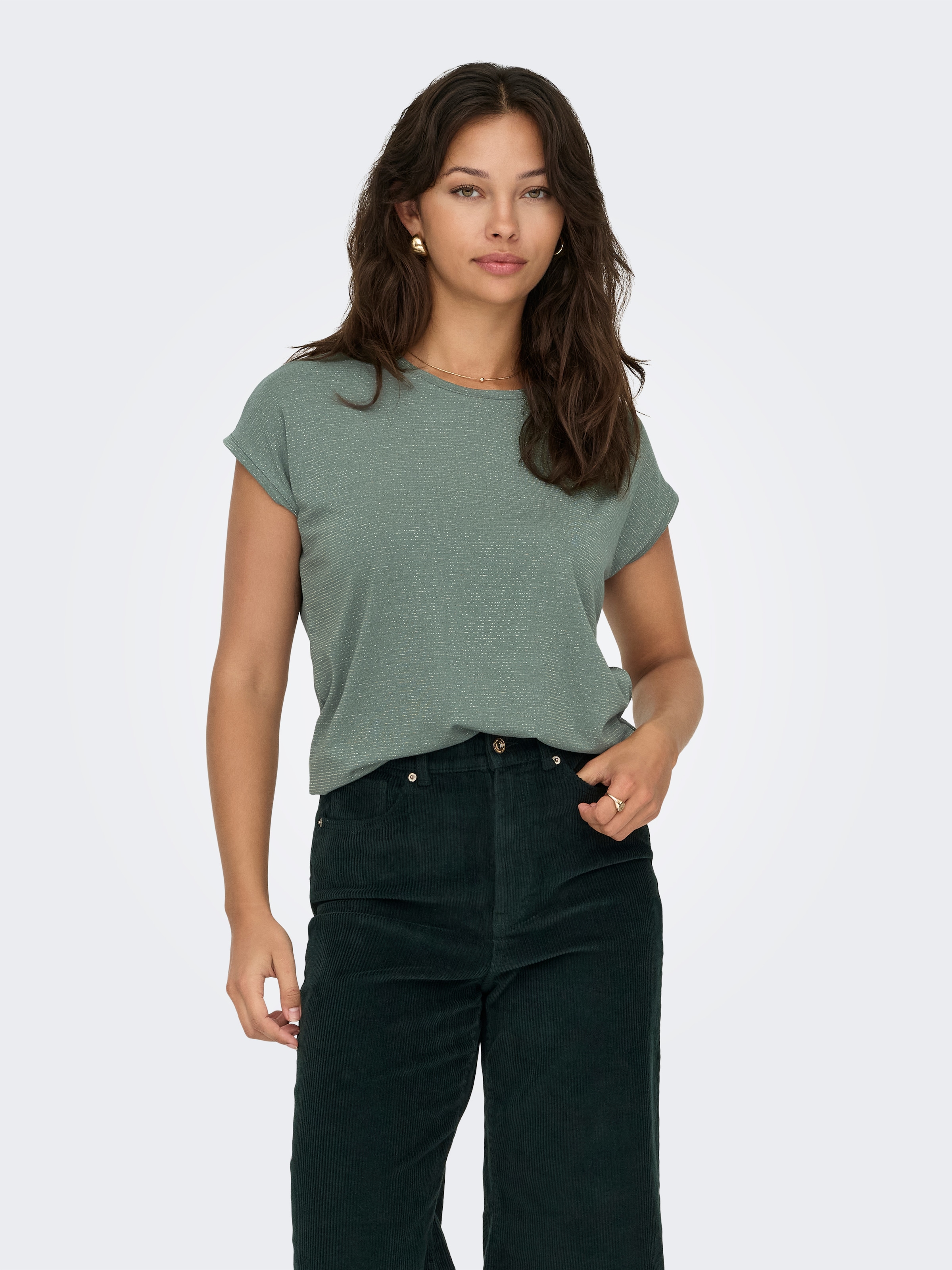 ONLY T-shirt à manches courtes »ONLCLAUDIA S/S GLITTER STRIPE TOP JRS«