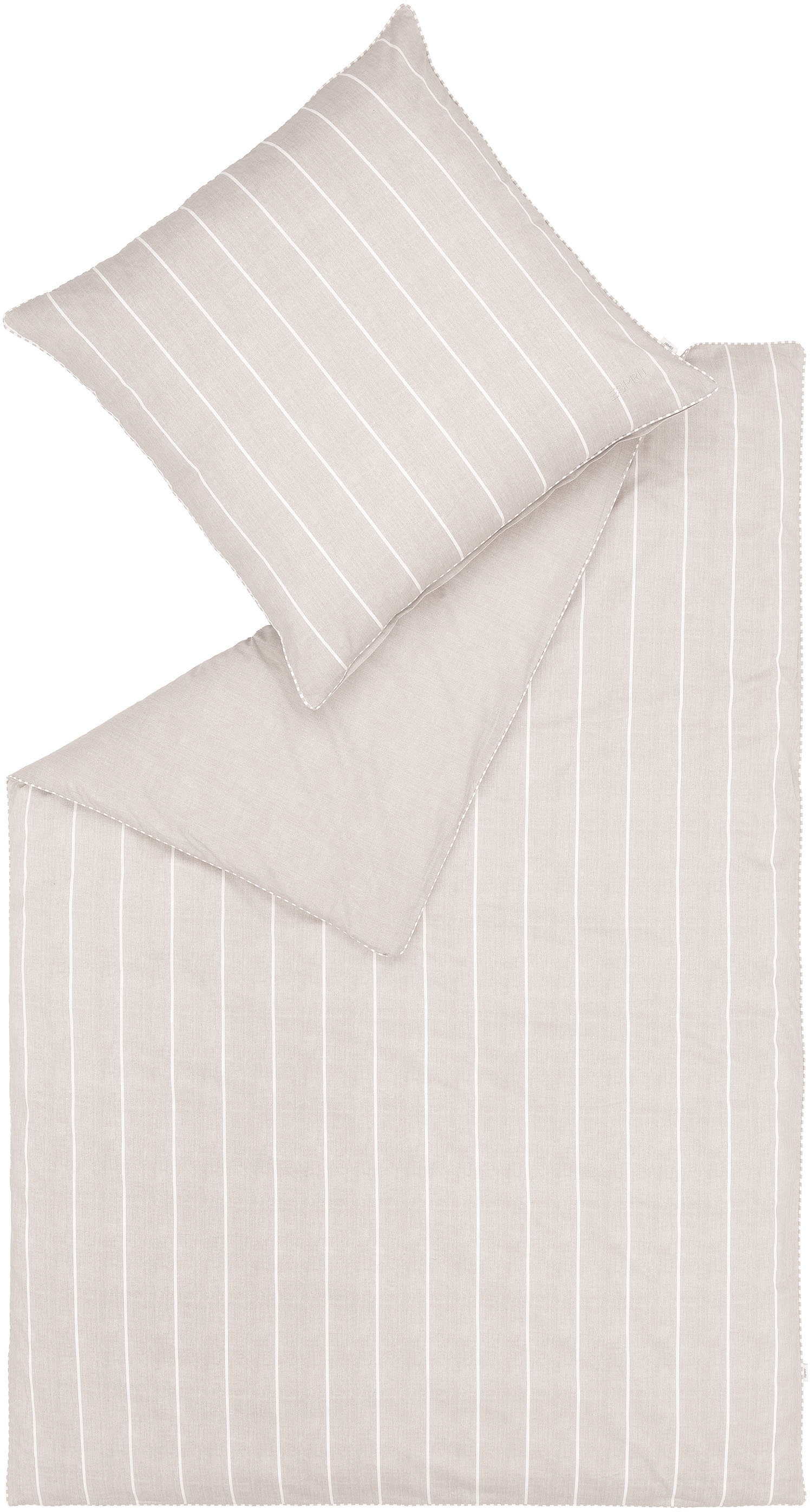 Esprit Bettwäsche »Harp Stripe«, (2 tlg.), in Renforce Qualität, 100% Baumwolle (BCI Better Cotton Initiative), Bett- und Kopfkissenbezug mit Reissverschluss, Winter- und Sommerbettwäsche