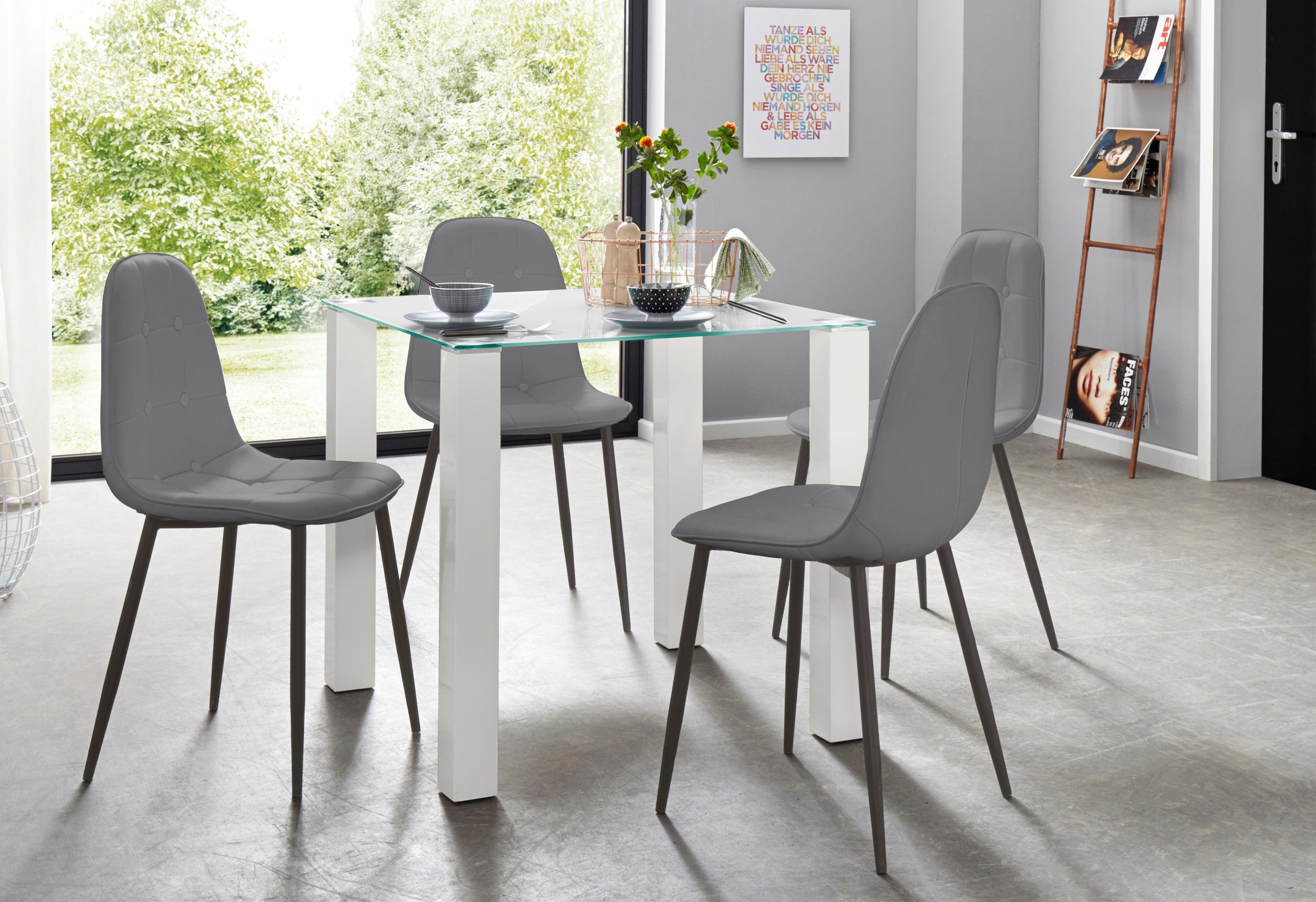 Image of GOODproduct Essgruppe Set, 5 Stk. tlg. mit Glastisch, Breite 80 cm
