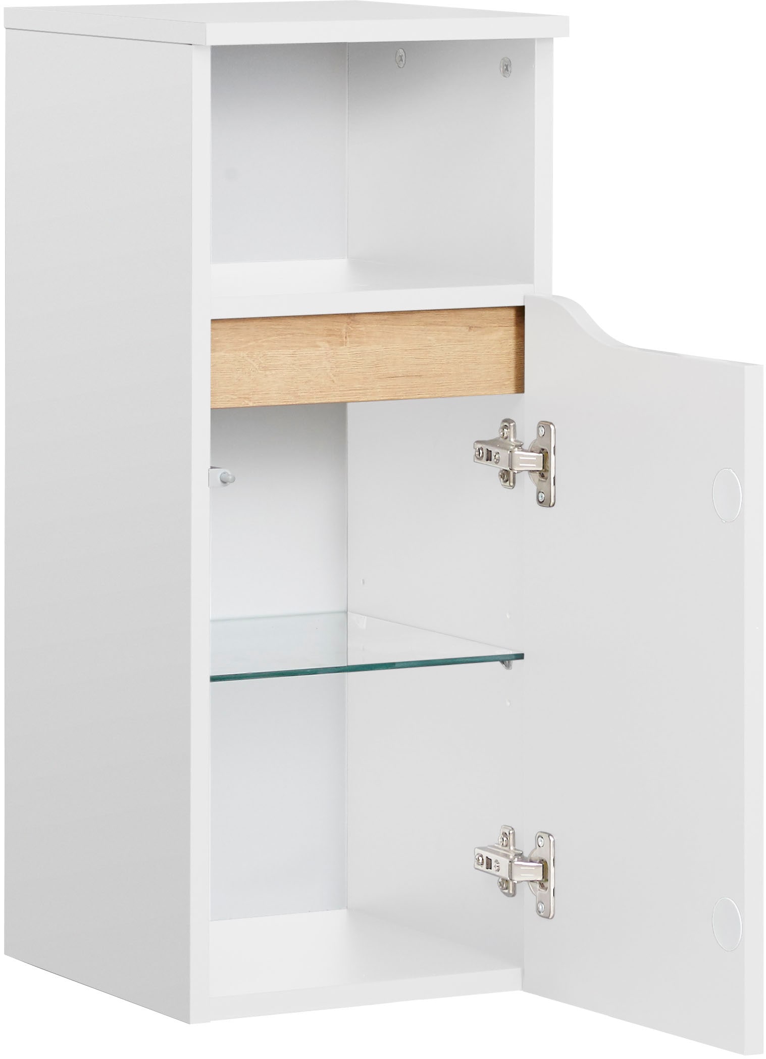 Saphir Unterschrank »Quickset Badschrank mit 1 Tür, 1 offenes Fach, 30 cm breit« Badezimmer-Unterschrank inkl. Türdämpfer, grifflos