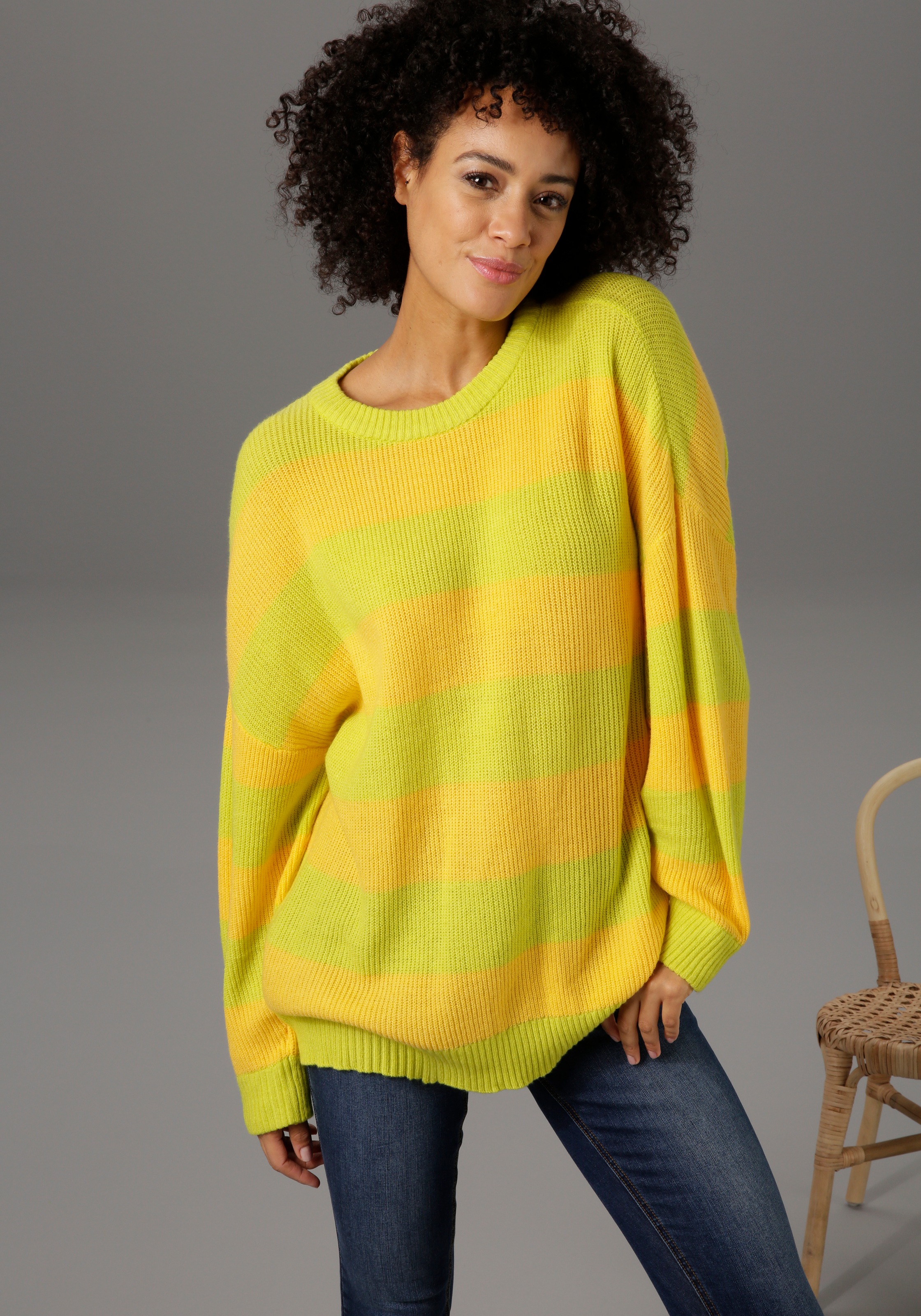 Image of Aniston CASUAL Rundhalspullover, in trendigen Farbkombinationen bei Ackermann Versand Schweiz