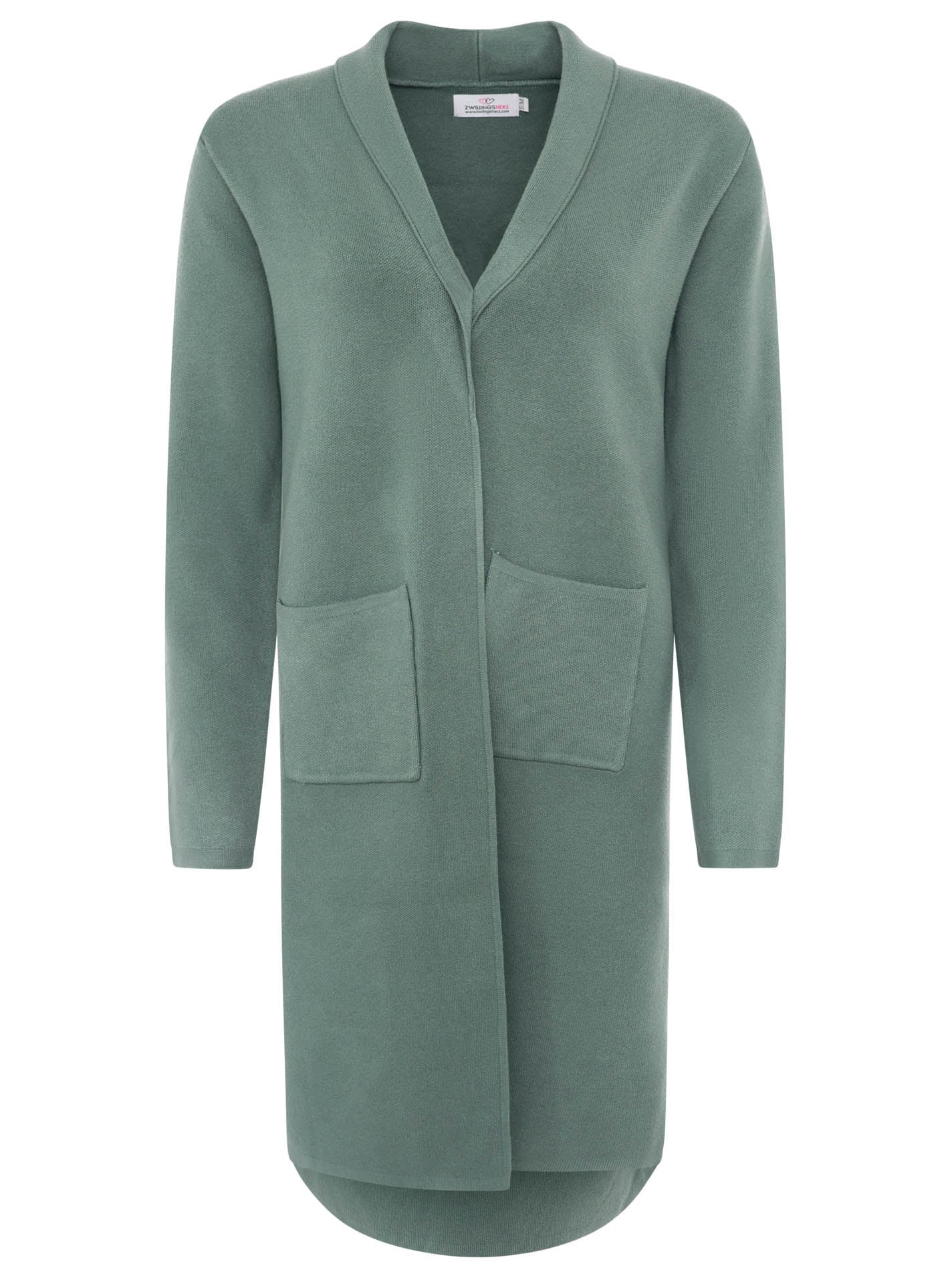 Zwillingsherz Cardigan »"Jessi"« avec col, manches longues, poches plaquées, sans fermeture, longueur genou