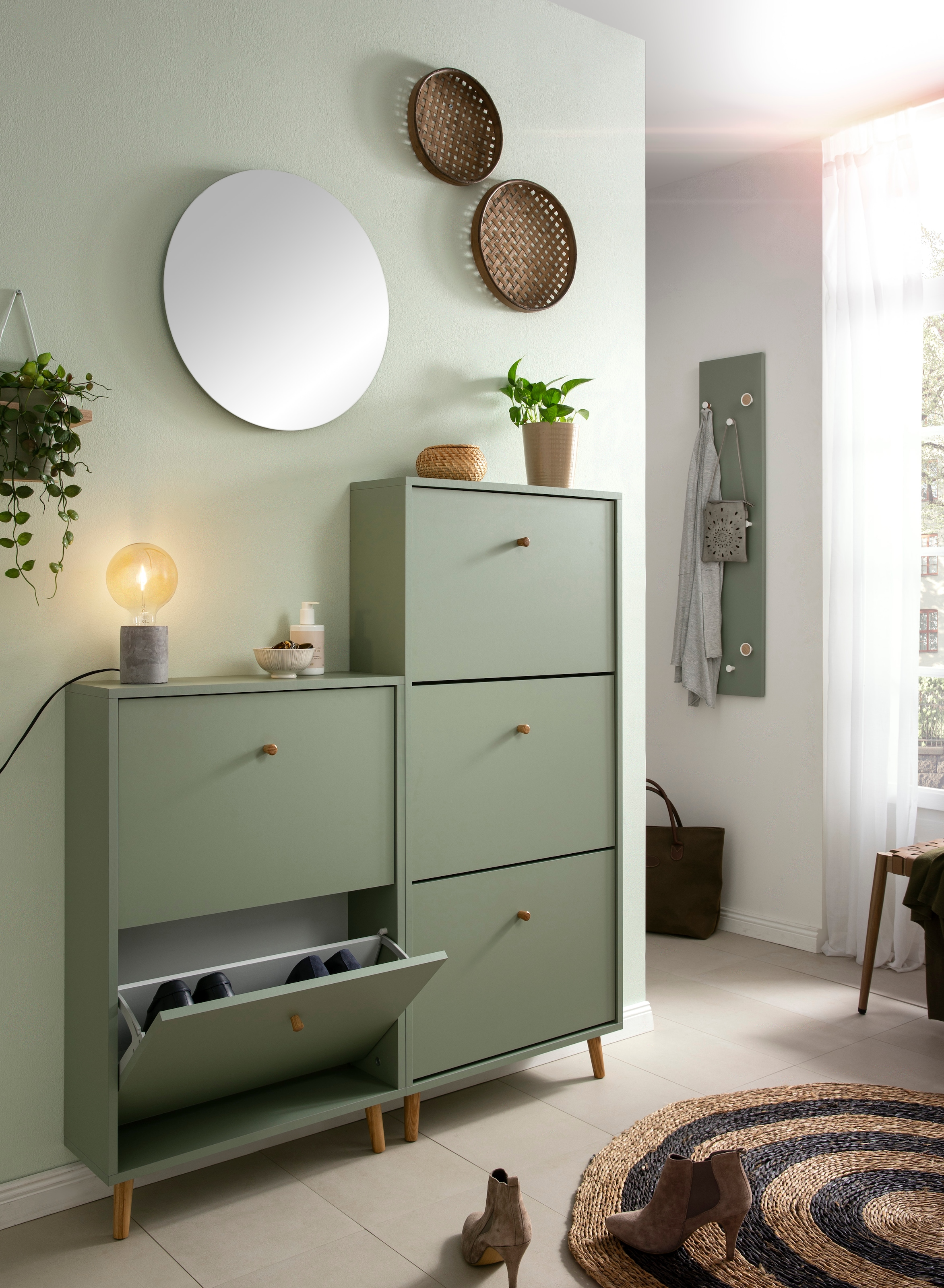 Schildmeyer Garderobenpaneel »Bjarne, Breite 24 cm« Mit 9 Kleiderhaken, teilweise in Holzoptik