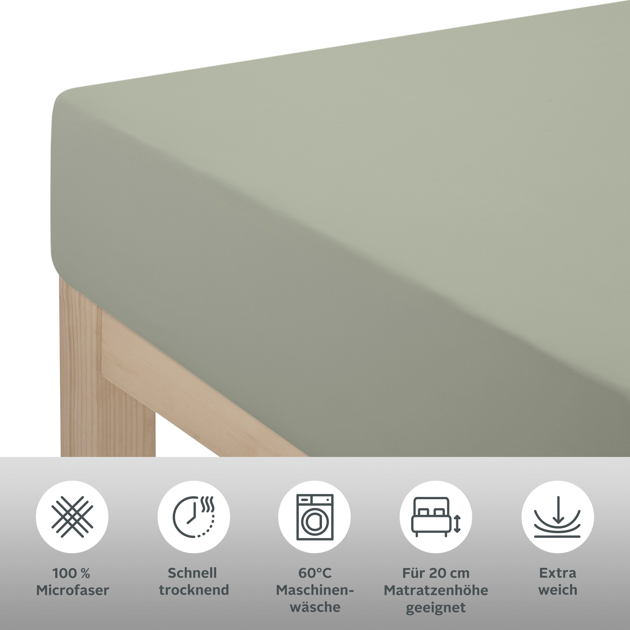 my home Drap de lit »Desner« Mikrofaser, für Matratzen bis 20cm Höhe, 100% Polyester, Bettlaken