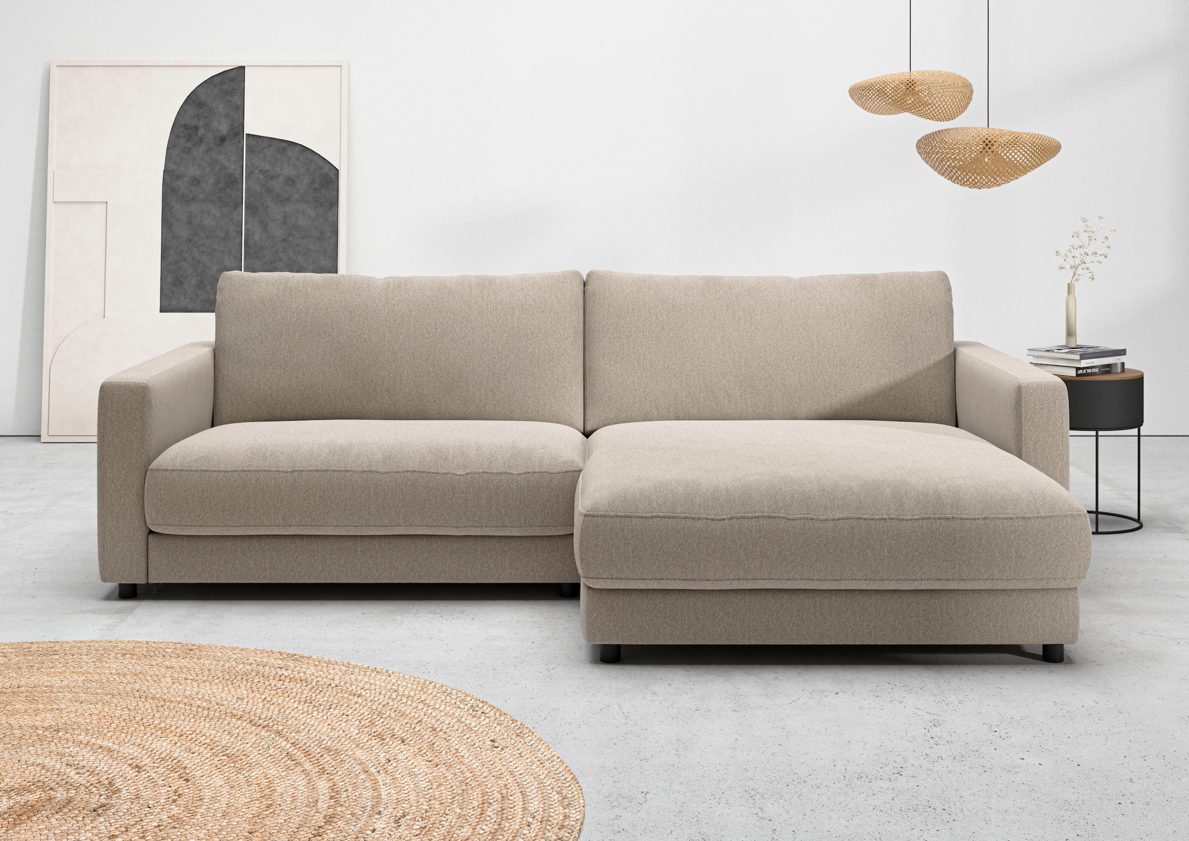 Image of Home affaire Ecksofa "Ecksofa Enisa II, L-Form, grosse Sitztiefe, Breite 265 cm" lose Sitz- & Rückenkissen, weicher Polsteraufbau, komfortabel & modern