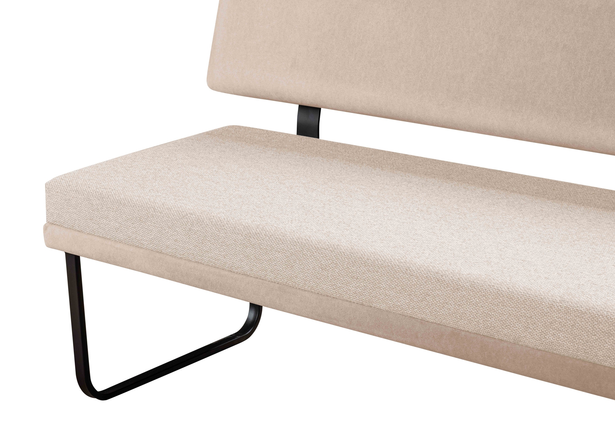 GOODproduct Sitzbank »Gabi Esszimmerbank, Bank, Küchenbank, Polsterbank« Gestell aus matt-schwarzem Flachmetall, stabil, 2-Stoff-Design