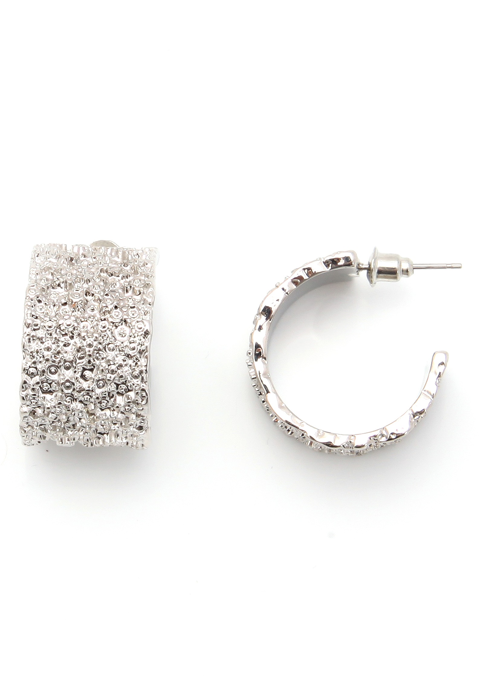 Image of J.Jayz Paar Creolen »glitzernd, mit körniger Struktur, rhodiniert« bei Ackermann Versand Schweiz