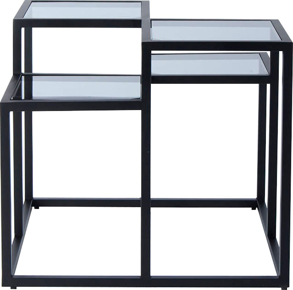 Kayoom Beistelltisch "Steps 625, Beistelltisch in elegantem Design, würfelförmig" 1 Stk. tlg. stufenförmiges Gestell aus Metall, quadratische Platten, modern