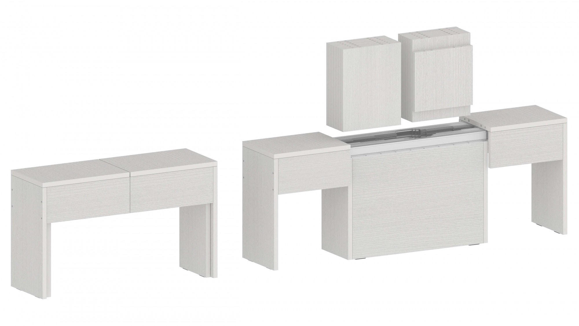 Image of Home affaire Sitzgruppe "Praktika" Spar-Set, Set beinhaltet 2 Bänke, 2 Stk. tlg. Je Bank ausziehbar bis 290 cm