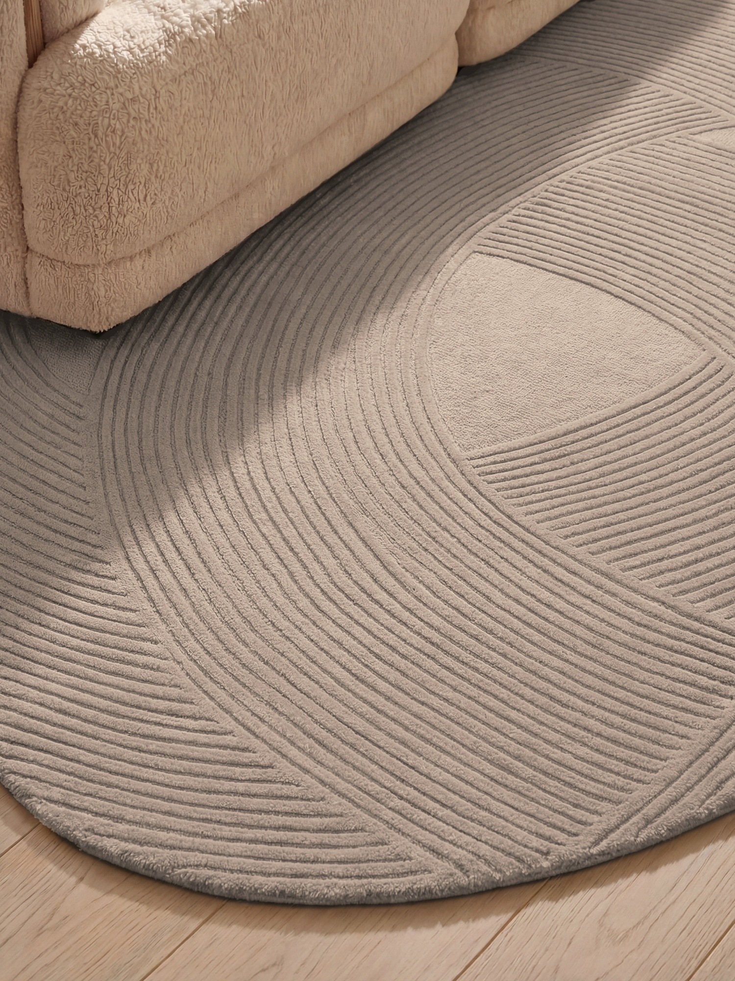 Ted Baker Tapis en laine »Wollteppich Victoria« Rectangulaire 18 mm Höhe Naturteppich Wolle, Hoch-Tief-Design, Wohnzimmer, Schlafzimmer