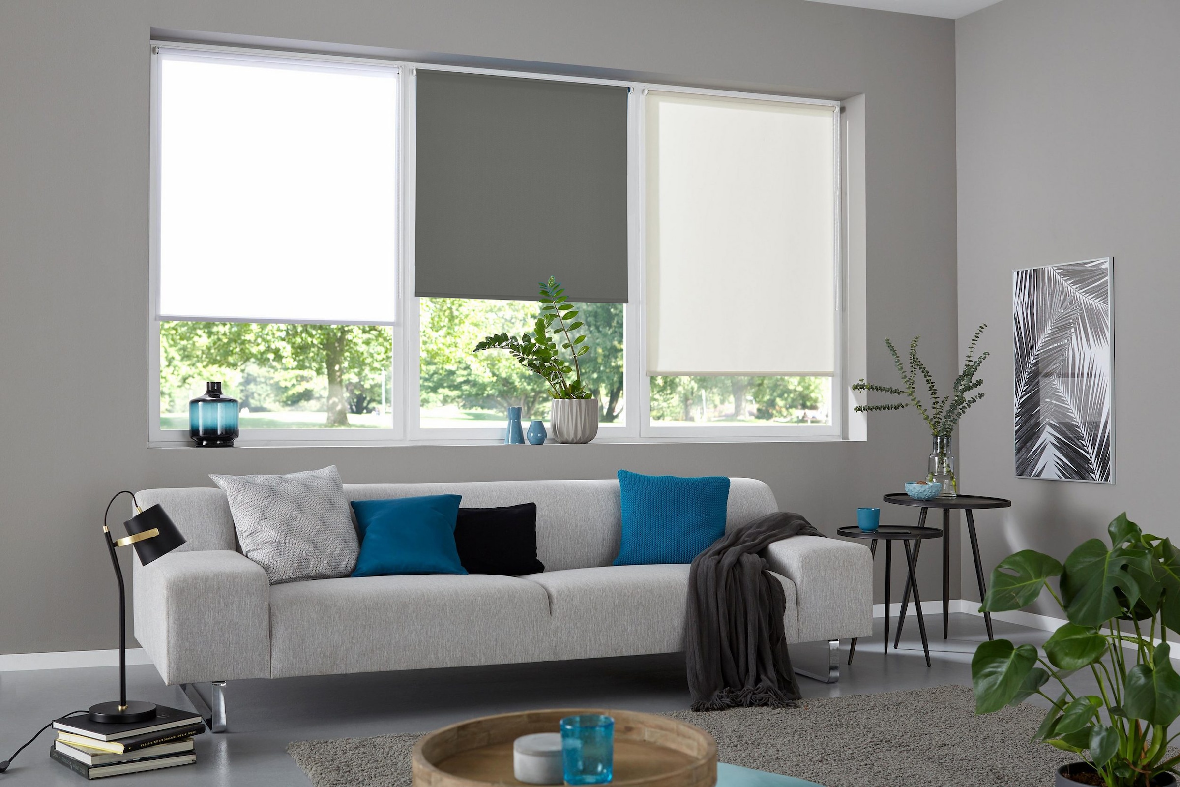GOODproduct Store à tirage latéral »THEMSE« obscurcissant occultation | protection visuelle | économique en énergie Aucun perçage requis suspendu librement bestseller avec plus de 3000 avis 4,5 étoiles, bretelles pince