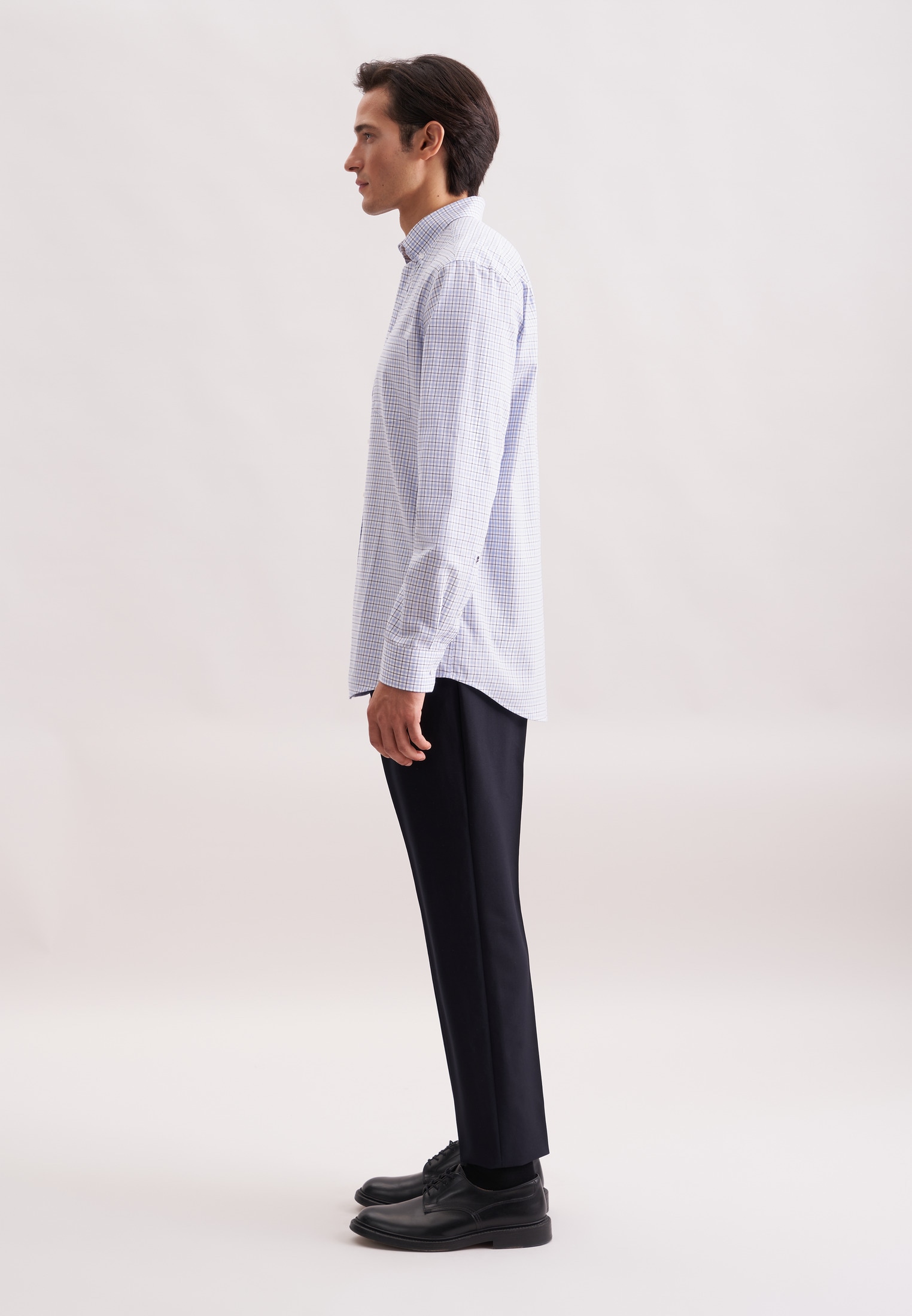 seidensticker Chemise en flanelle »Schwarze Rose« Regular 1/1 Button-Down-Kragen Karo