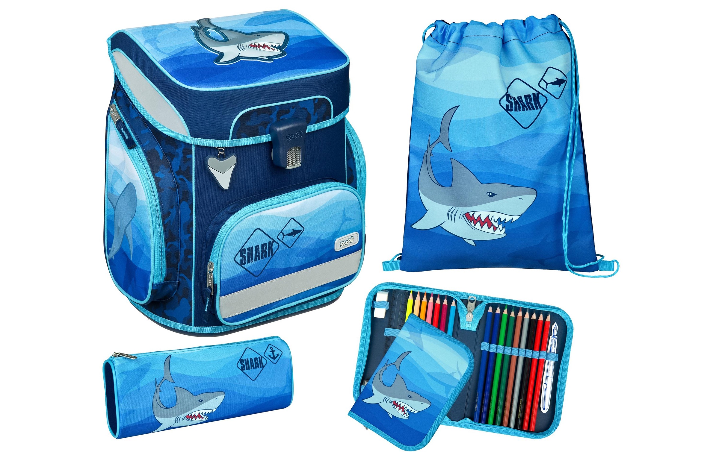 Image of Scooli Schulrucksack »5-teilig Shark« bei Ackermann Versand Schweiz