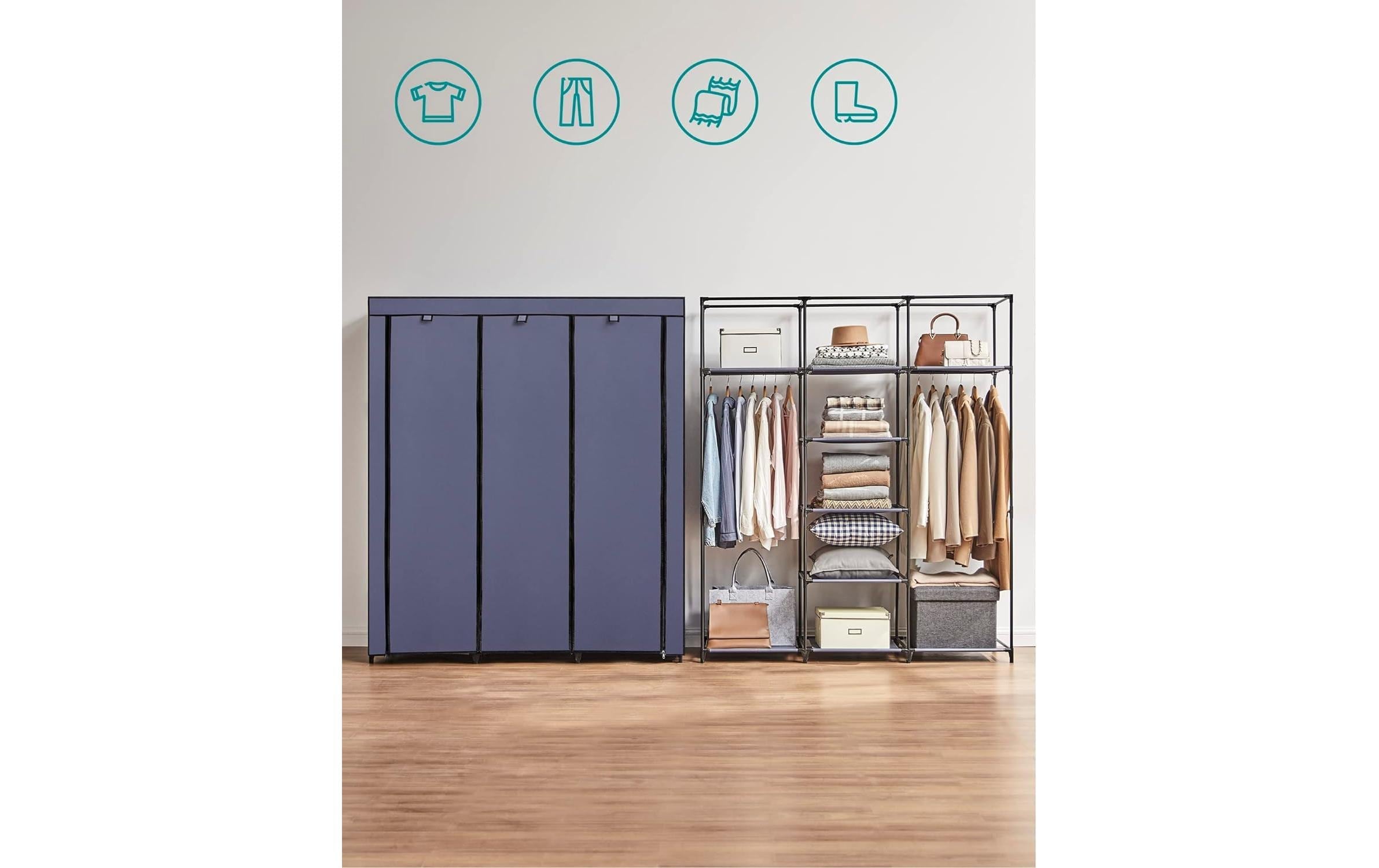 SONGMICS Armoire en tissu »mit 3 hochrollbaren Türen 150 x 175 cm«