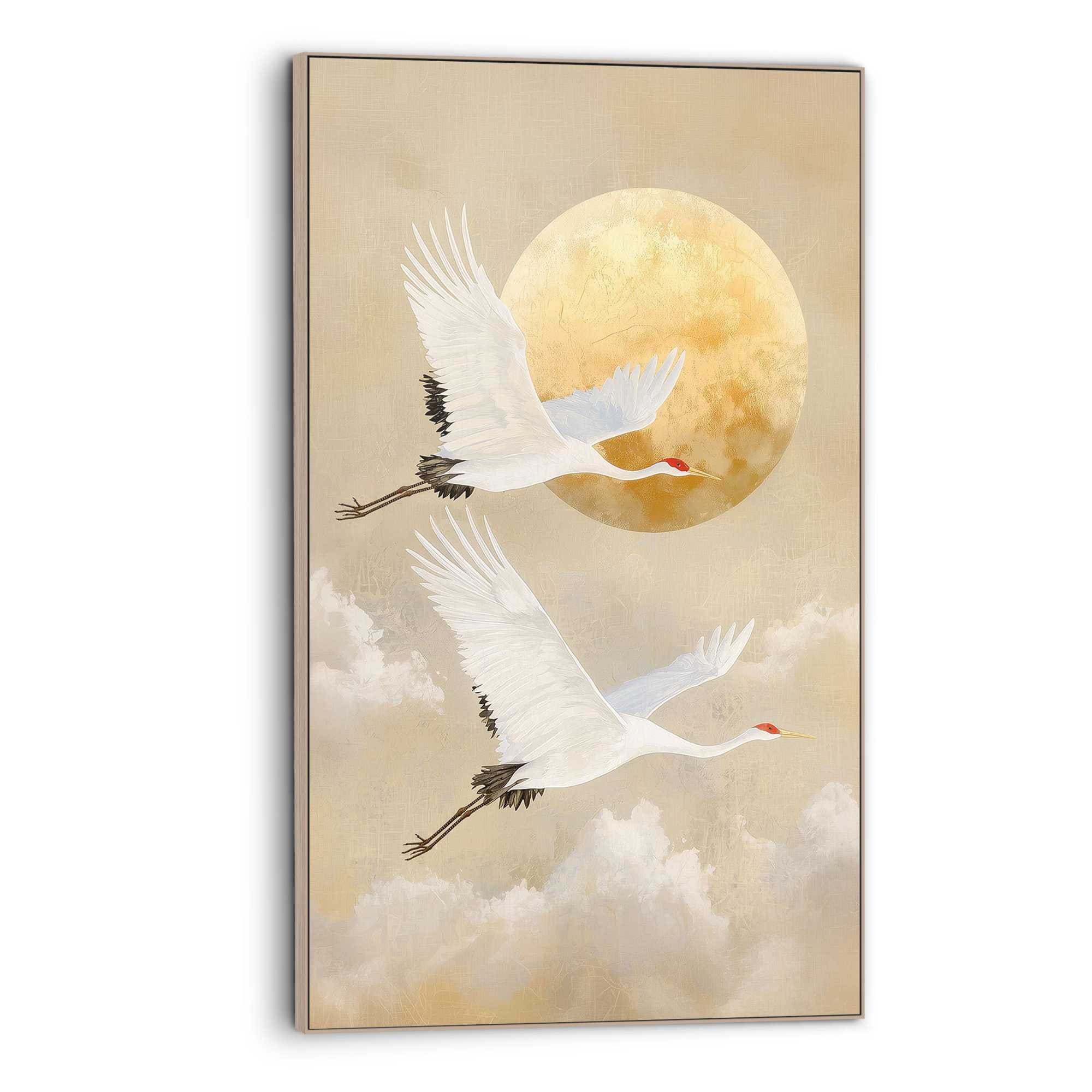 Image of Reinders Wandbild "Vögel im Mondlicht" Wohnzimmer - Braun - MDF - Tiere - 70x118 cm